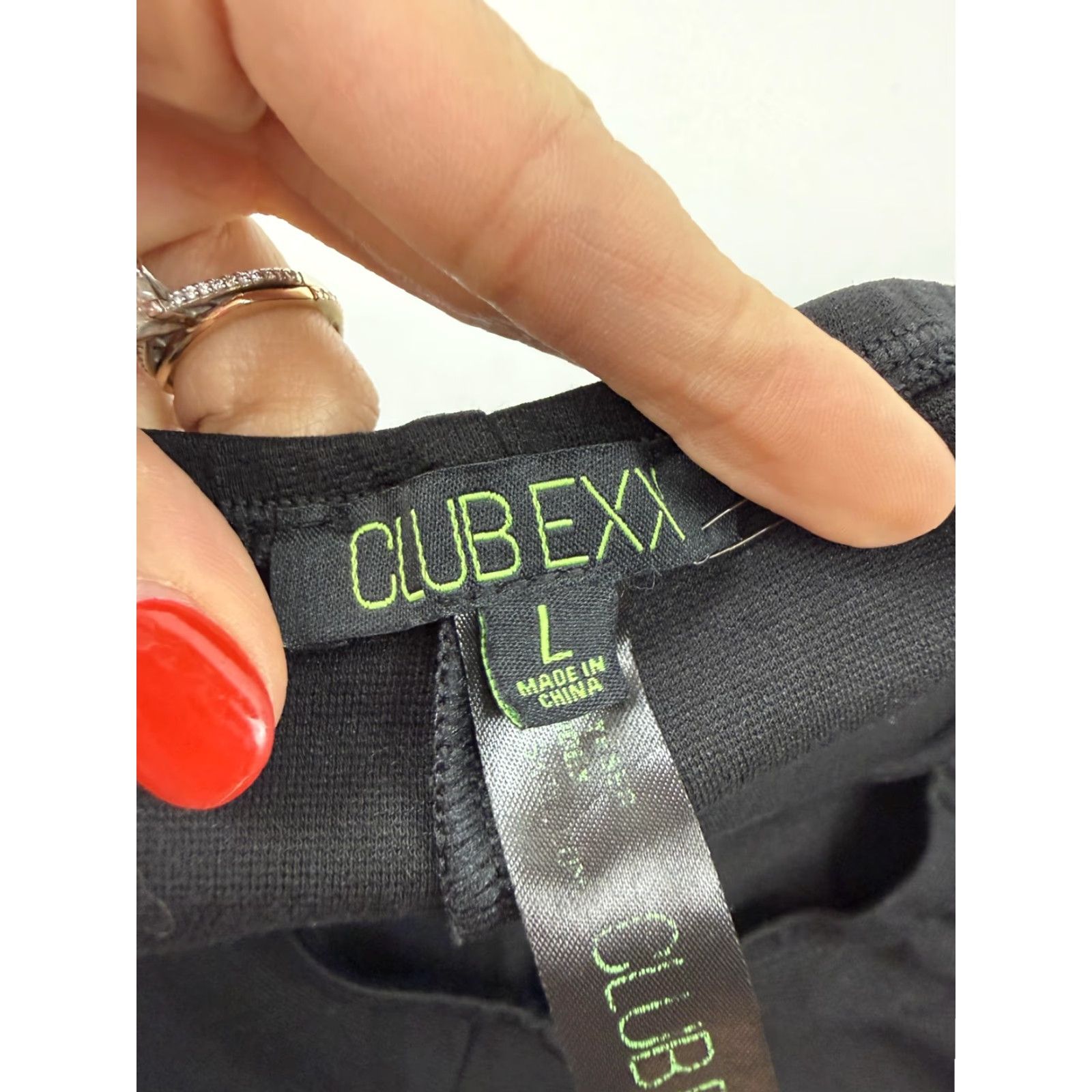 Vintage CLUBEXX Pants Womens L Black Cutout Side Strap Jegging Straight Party Clubwear Size 36" / US 14 / IT 50 - 5 Thumbnail