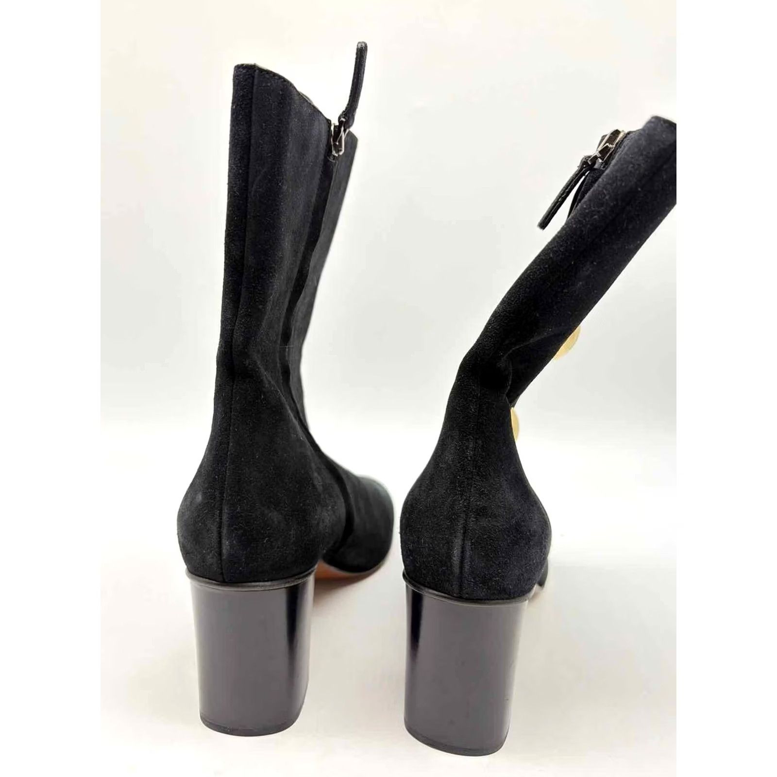 Vintage Chloe Ankle Boots Size 8.5 Black Suede Pre-Owned Size US 9 / IT 39 - 3 Thumbnail
