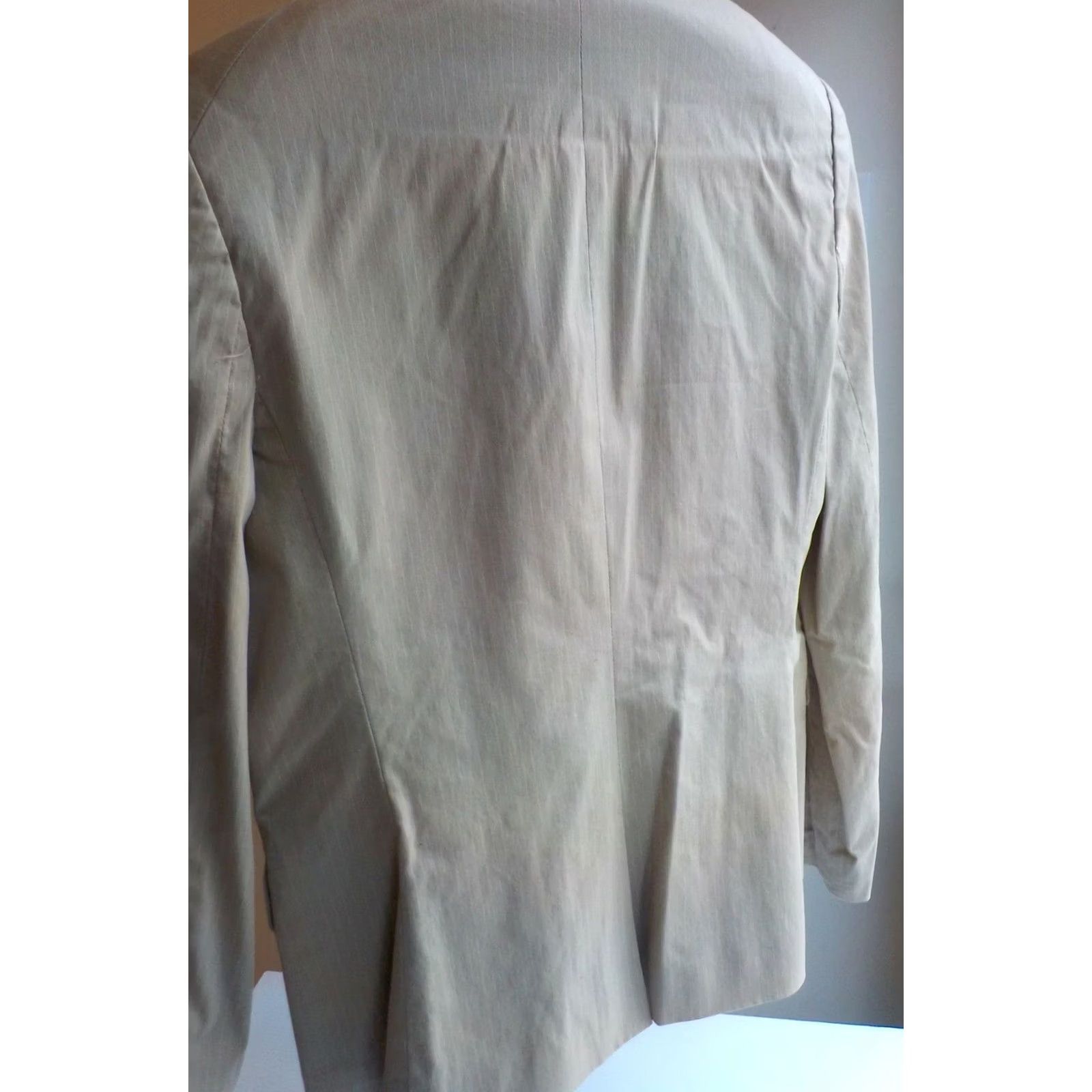Theory THEORY Tan Pinstriped Blazer Women's Medium Fitted 2 Button Size M / US 6-8 / IT 42-44 - 2 Thumbnail