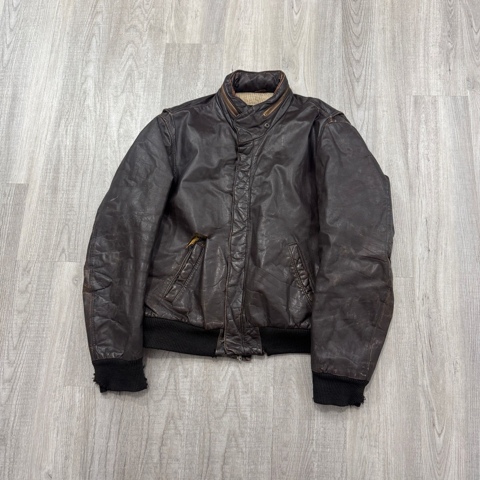 Vintage Vintage Hudson's Men's Store Leather Jacket Mens 44 Large Size US L / EU 52-54 / 3 - 1 Thumbnail