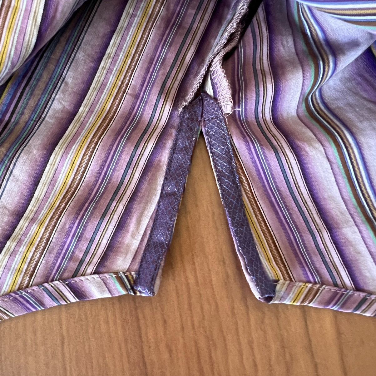 Robert Graham Robert Graham Bold Stripe Shirt M Purple Contrast Cuffs Size US M / EU 48-50 / 2 - 14 Thumbnail