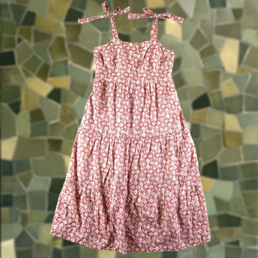 Vintage C&C California Pink Cotton Shoulder Tie Tiered Pocket Long Maxi Tank Sun Dress M Size M / US 6-8 / IT 42-44 - 1 Thumbnail