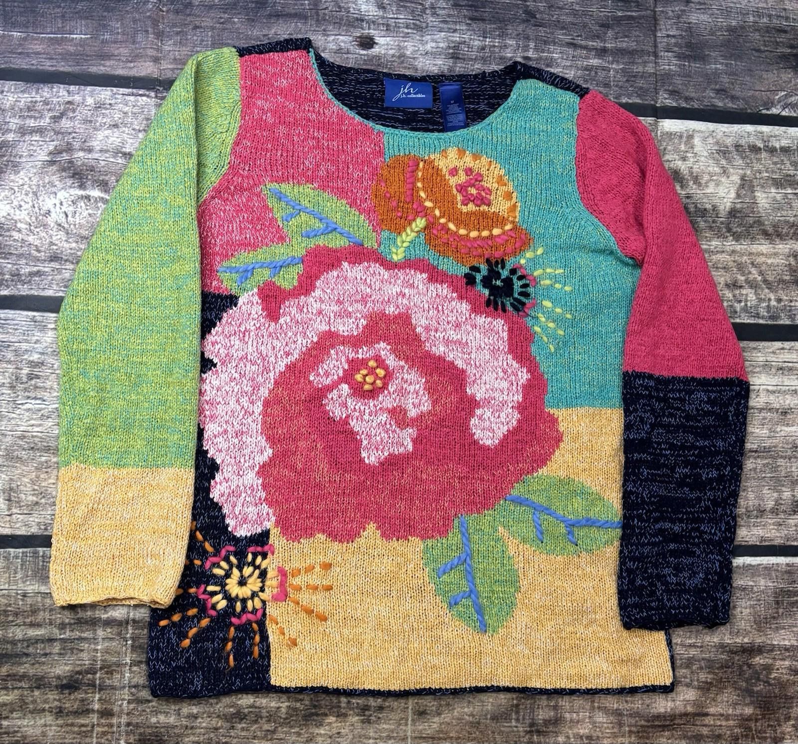 JH Collectibles VTG JH Collectibles Sweater Womens M 3D Knit Crochet 90s Size M / US 6-8 / IT 42-44 - 1 Thumbnail