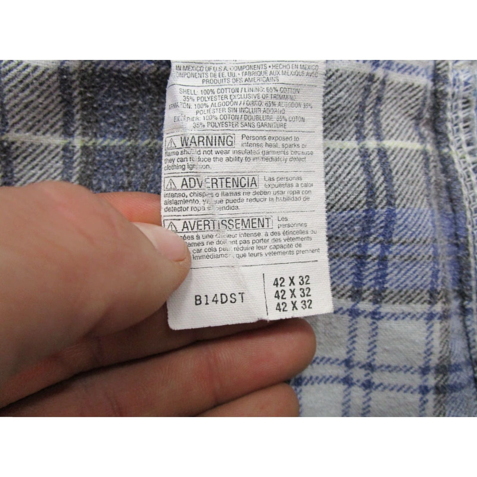 Carhartt VINTAGE Carhartt Jeans Mens Flannel Lined Blue Denim Carpenter Size 42x32 B14DST Worn Size US 42 / EU 58 - 4 Thumbnail