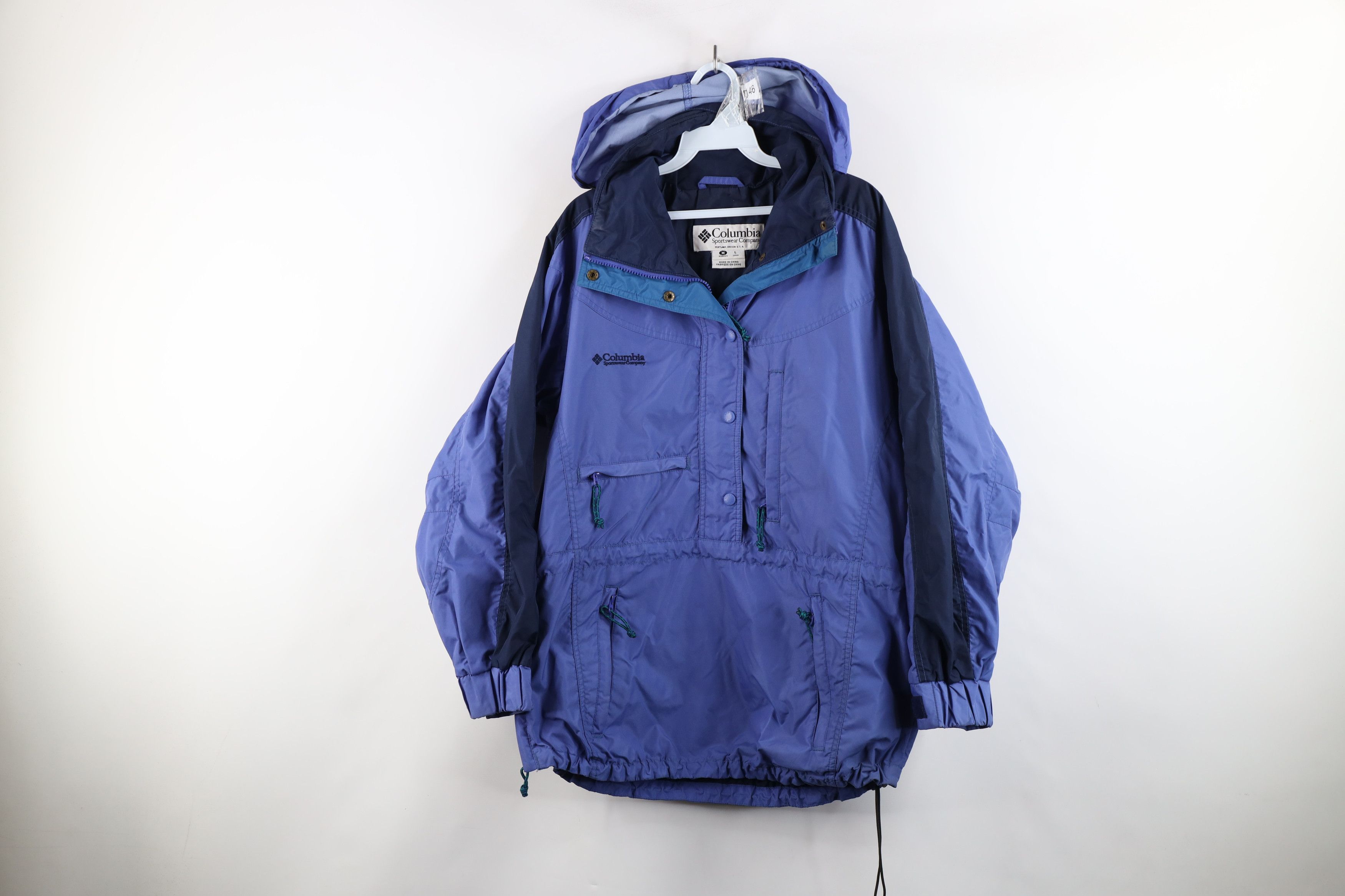 Columbia × Vintage Vintage 90s Columbia Hooded Pullover Anorak Jacket Purple Size M / US 6-8 / IT 42-44 - 1 Thumbnail