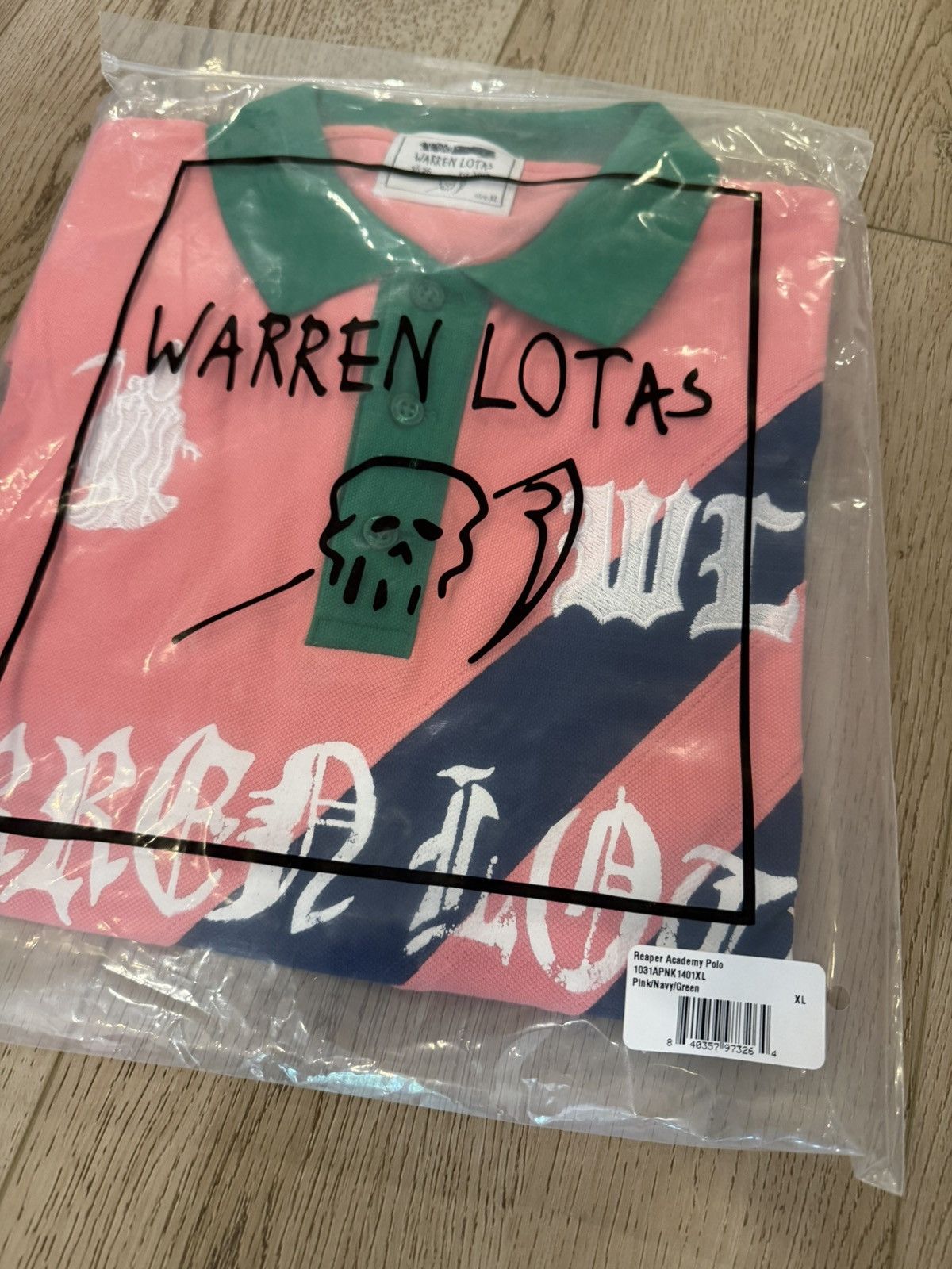 Warren Lotas Mainline Reaper Academy Polo Pink Navy Green Size US XL / EU 56 / 4 - 4 Thumbnail