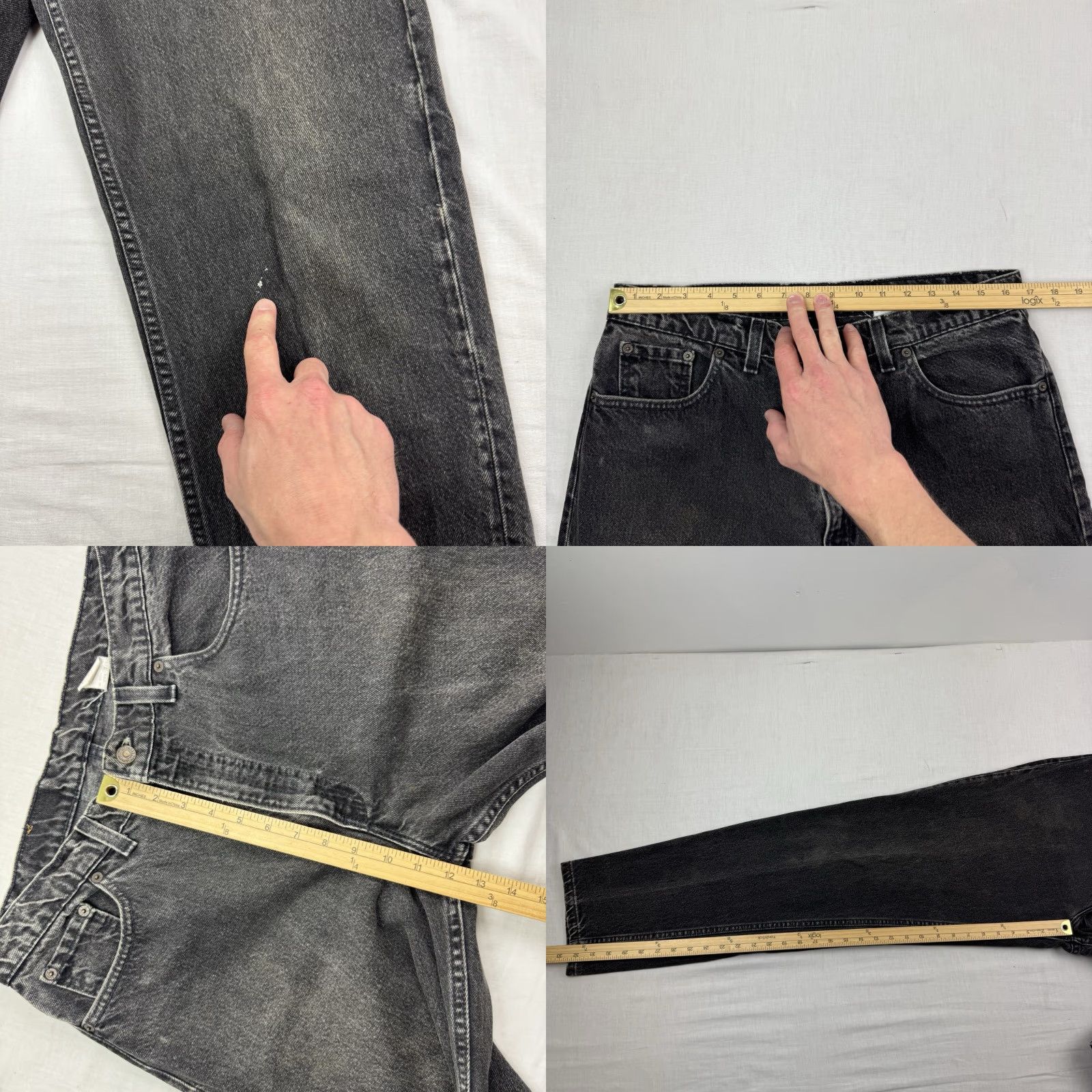 Levi's VINTAGE Levi's 550 Jeans Adult 36x34 Relaxed Tapered Leg Made In USA Pants Black Denim Cotton Jeans 90s USA Mens Size US 36 / EU 52 - 8 Thumbnail
