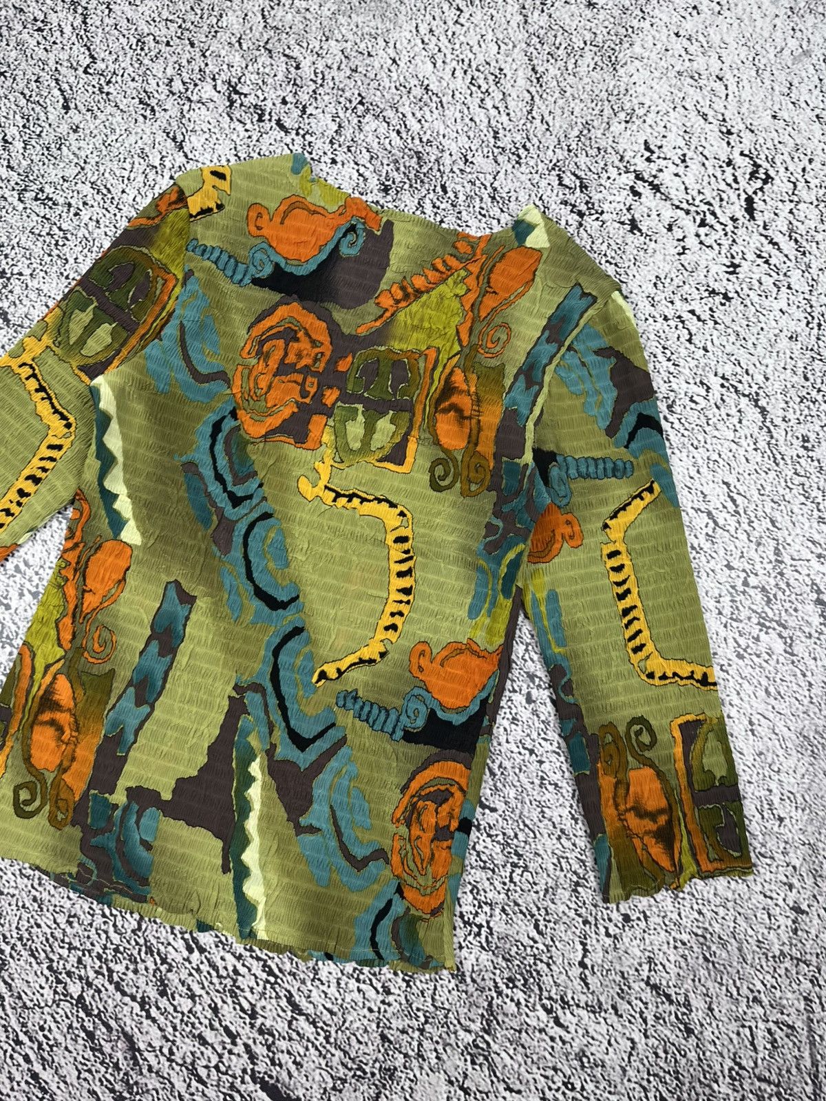 Japanese Brand Vintage Y2K Abstract Graphic Longsleeve Textured Art Top Size S / US 4 / IT 40 - 11 Thumbnail