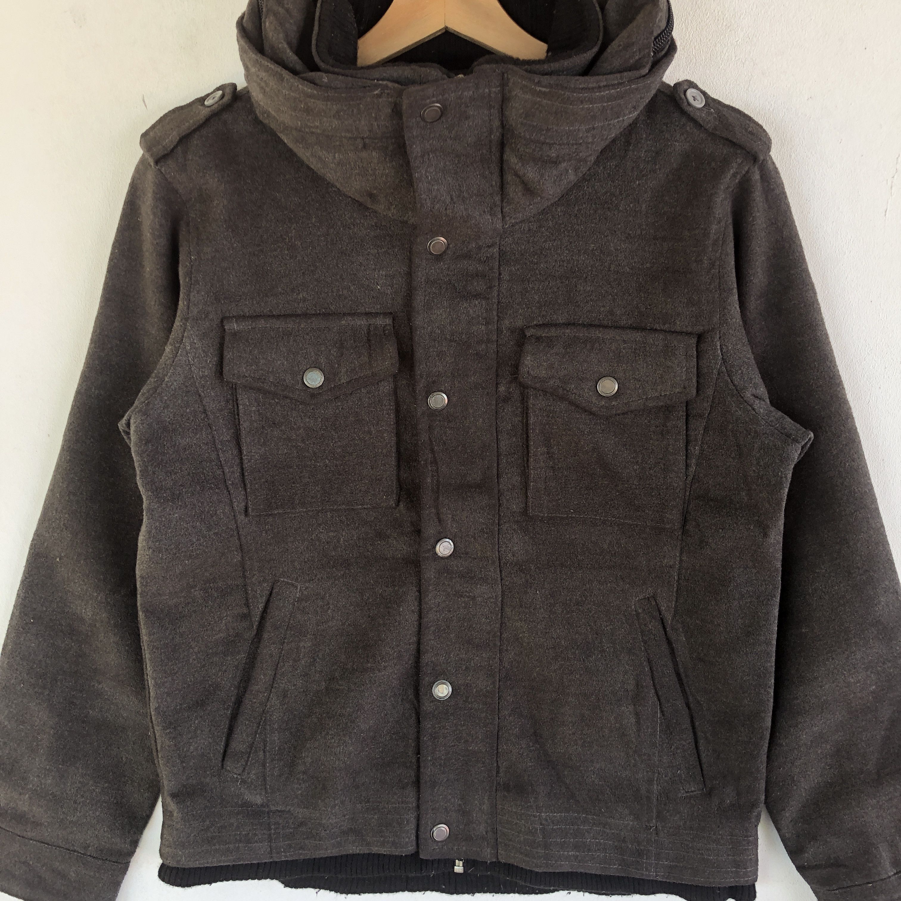 Japanese Brand × Vintage Vintage Y2K Nota Bene Hoodie Wool Bondage Chore Jackets Size US S / EU 44-46 / 1 - 4 Thumbnail