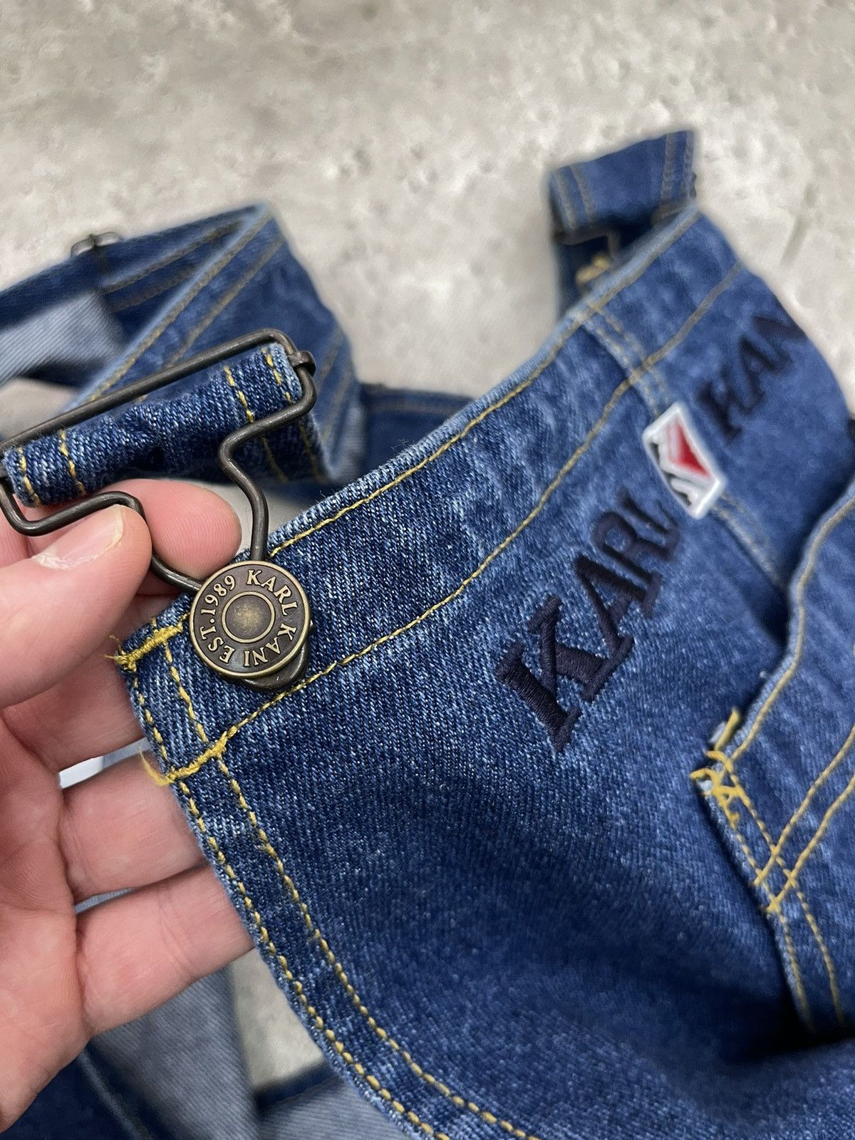 Karl Kani Vintage Karl Kani Denim Overalls Jumpsuit streetwear Y2K Size US 32 / EU 48 - 8 Thumbnail
