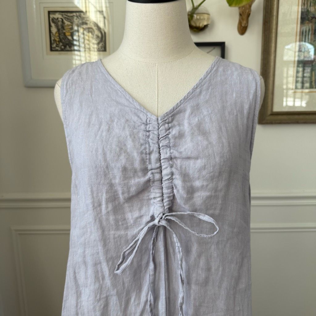 Other Puro Lino Pastel Lavender 100% Linen Shift Dress OSFM Size ONE SIZE - 2 Thumbnail