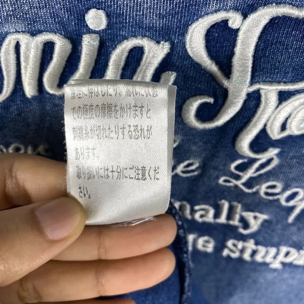 In The Attic IN THE ATTIC Embroidery Logo Indigo Washed Vneck Tee Shirt Size US M / EU 48-50 / 2 - 10 Thumbnail