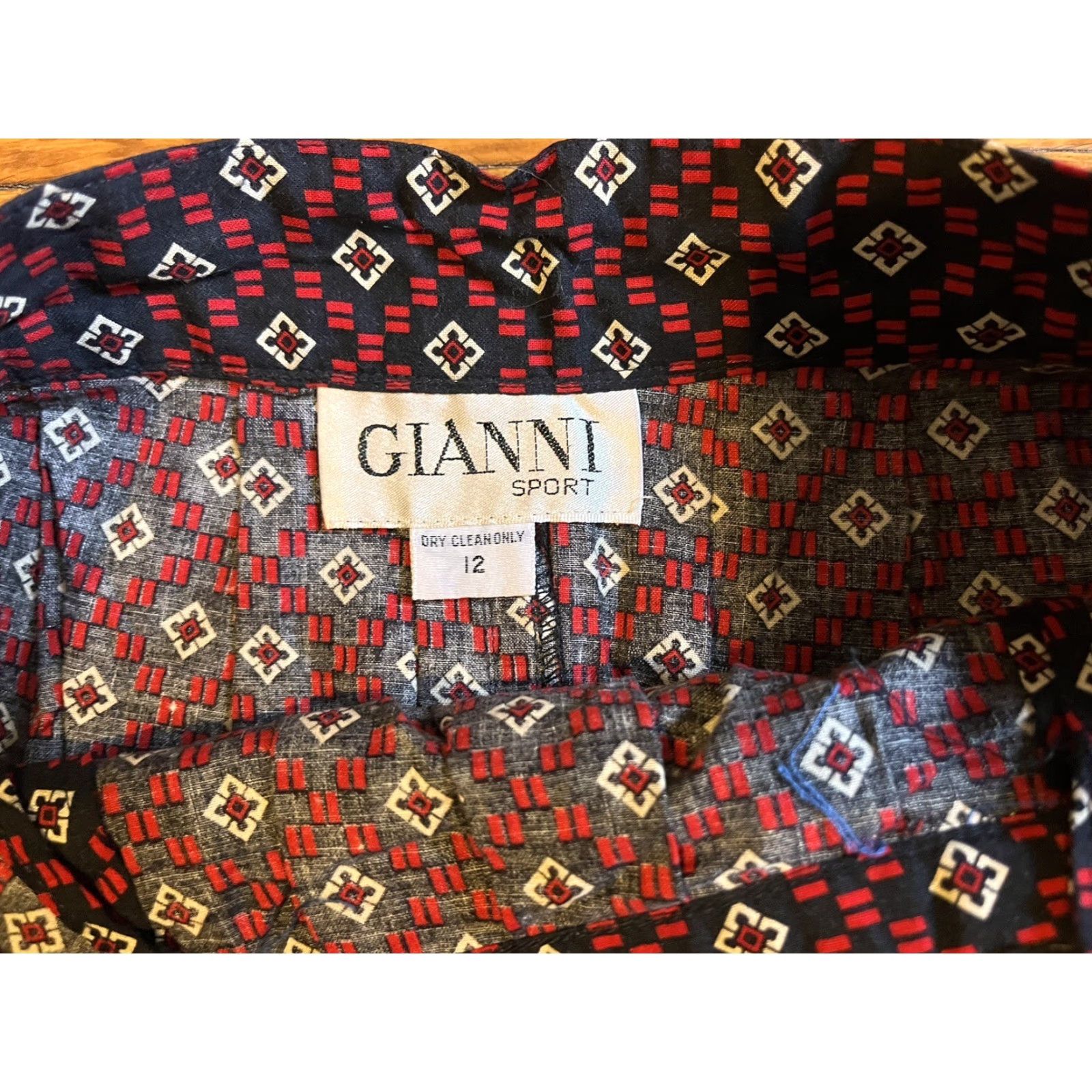 Black Diamond VINTAGE Gianni Sport Skirt Women's 12 Red Black Diamond All Over Print 90s Size 34" / US 12 / IT 48 - 5 Thumbnail
