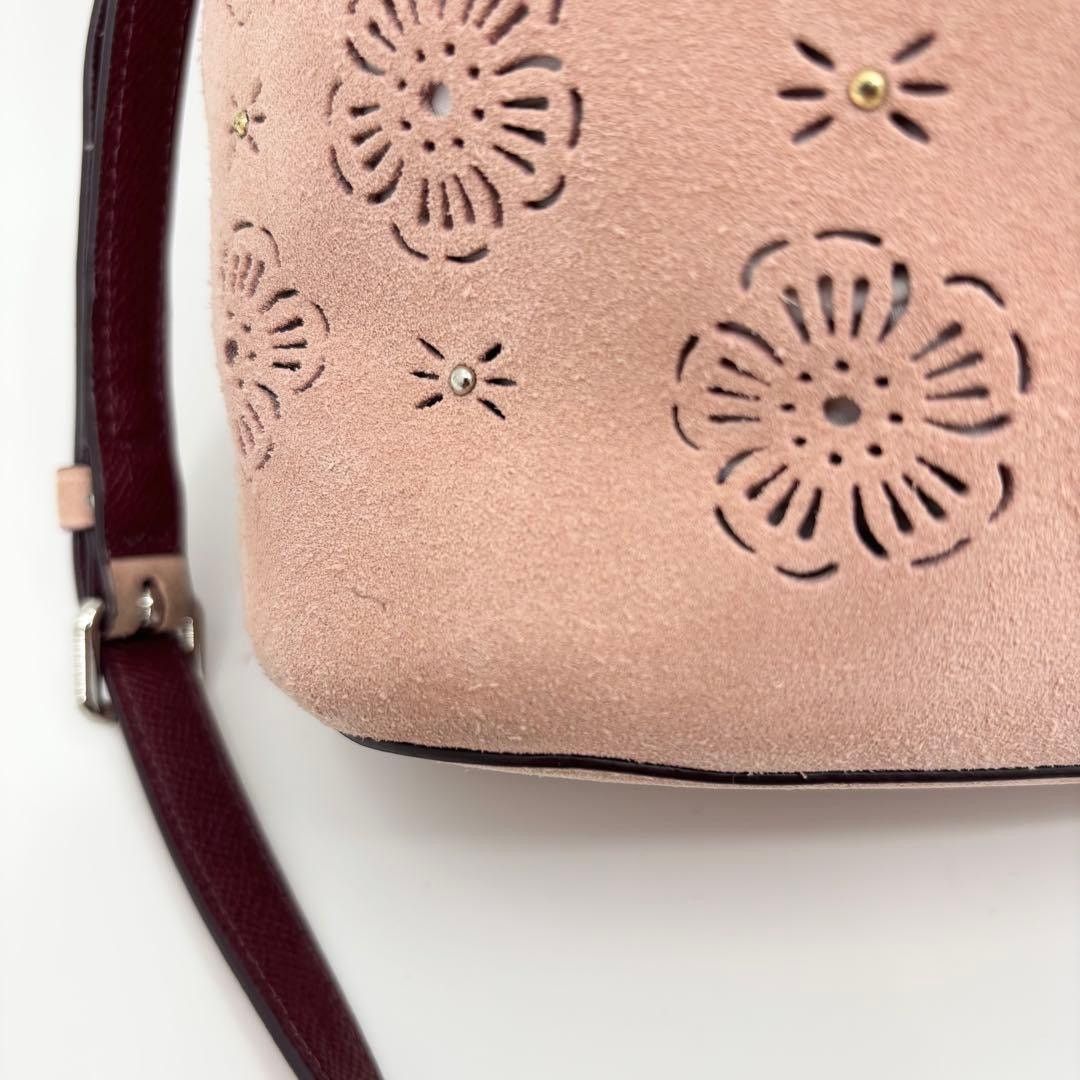 Coach Y2K Tea Rose Coach Suede Bucket Mini Bag Blush Size ONE SIZE - 13 Thumbnail