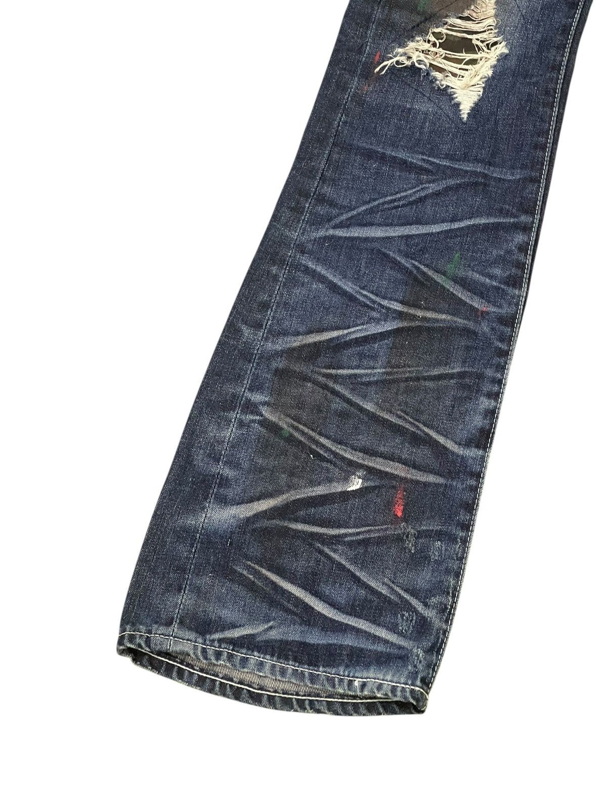 Japanese Brand Flare Jeans CavariA Honeycomb Distress Low Rise ERD 2🟦6 Size US 30 / EU 46 - 5 Thumbnail