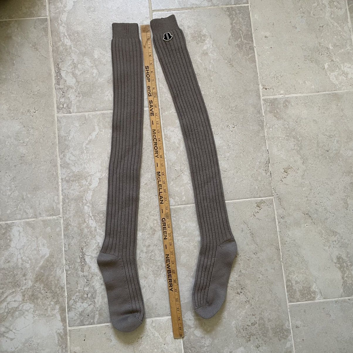 Moncler × Rick Owens MONCLER + RICK OWENS Thigh High Stocking in Dust Size ONE SIZE - 7 Thumbnail