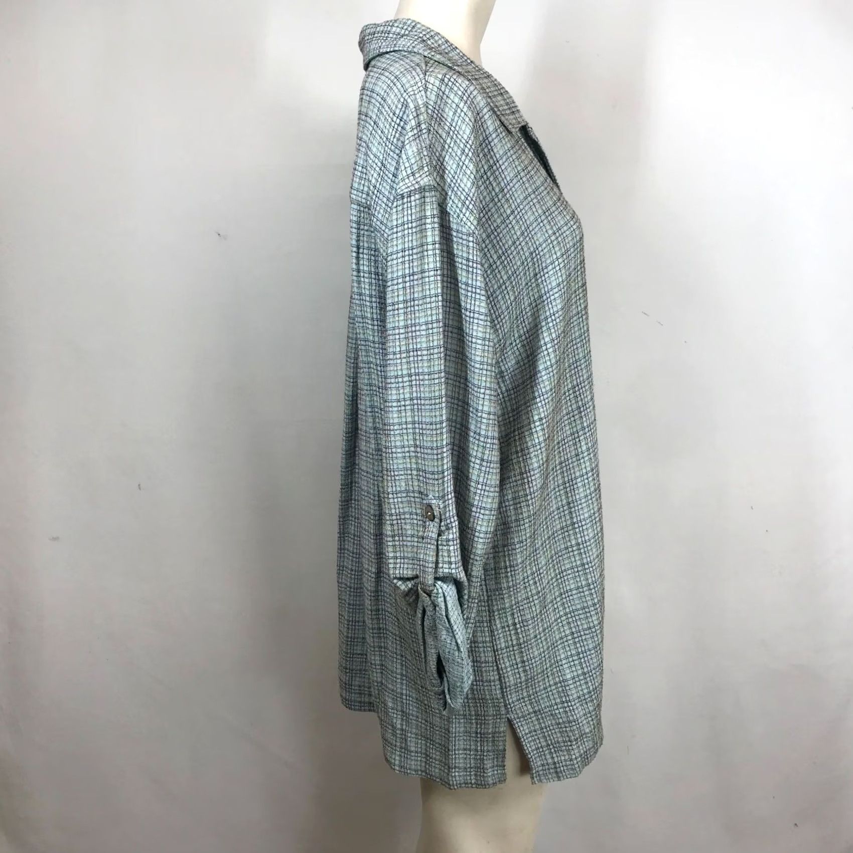Vintage SAHALIE WOMEN TUNIC L BLUE LONG SLEEVE COLLARED RAYON BLEND Size L / US 10 / IT 46 - 4 Thumbnail