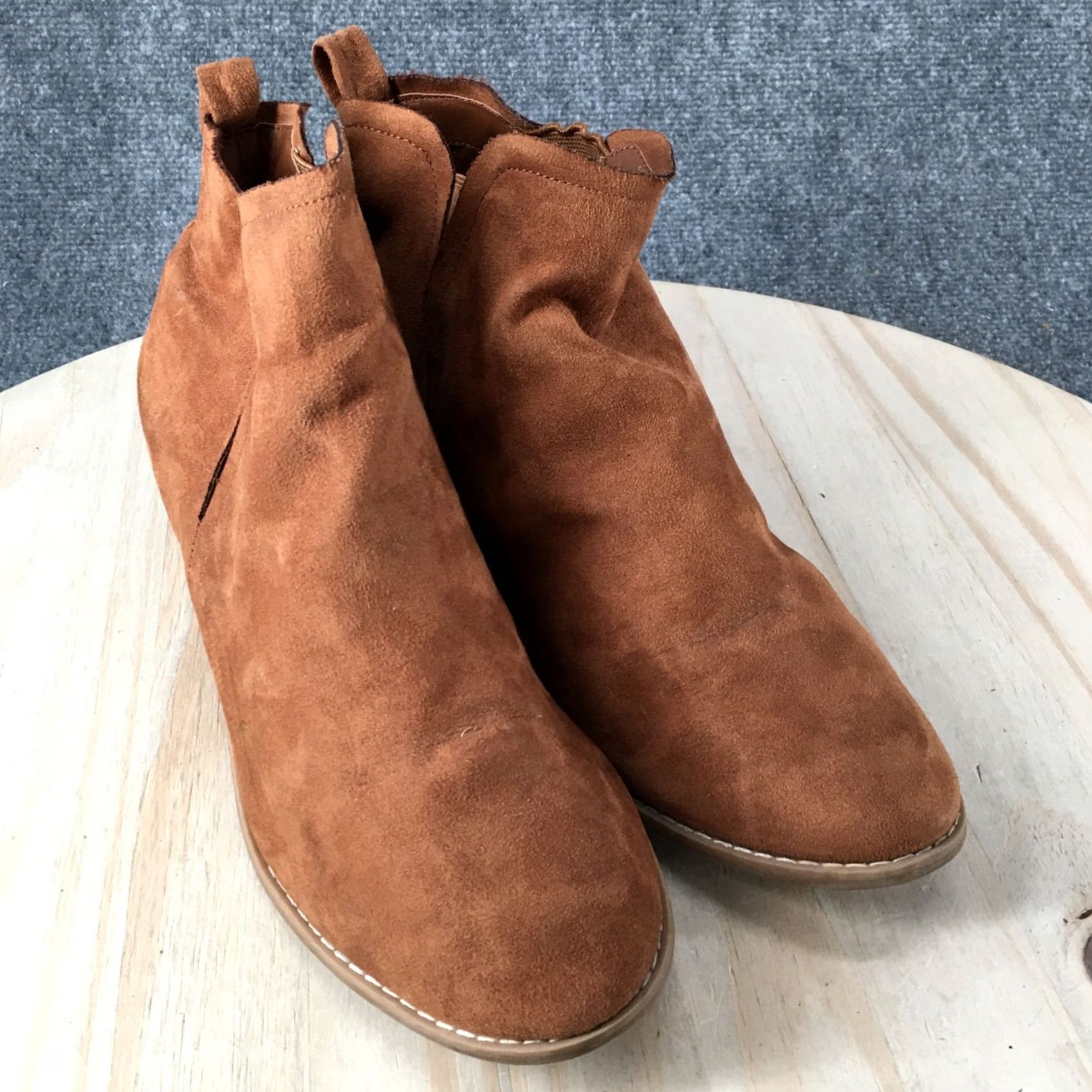 American Eagle Outfitters American Eagle Outfitters Boots Womens 11 Pull On Ankle Bootie Brown Fabric Heel Boots Material: Fabric Size US 11 / IT 41 - 3 Thumbnail