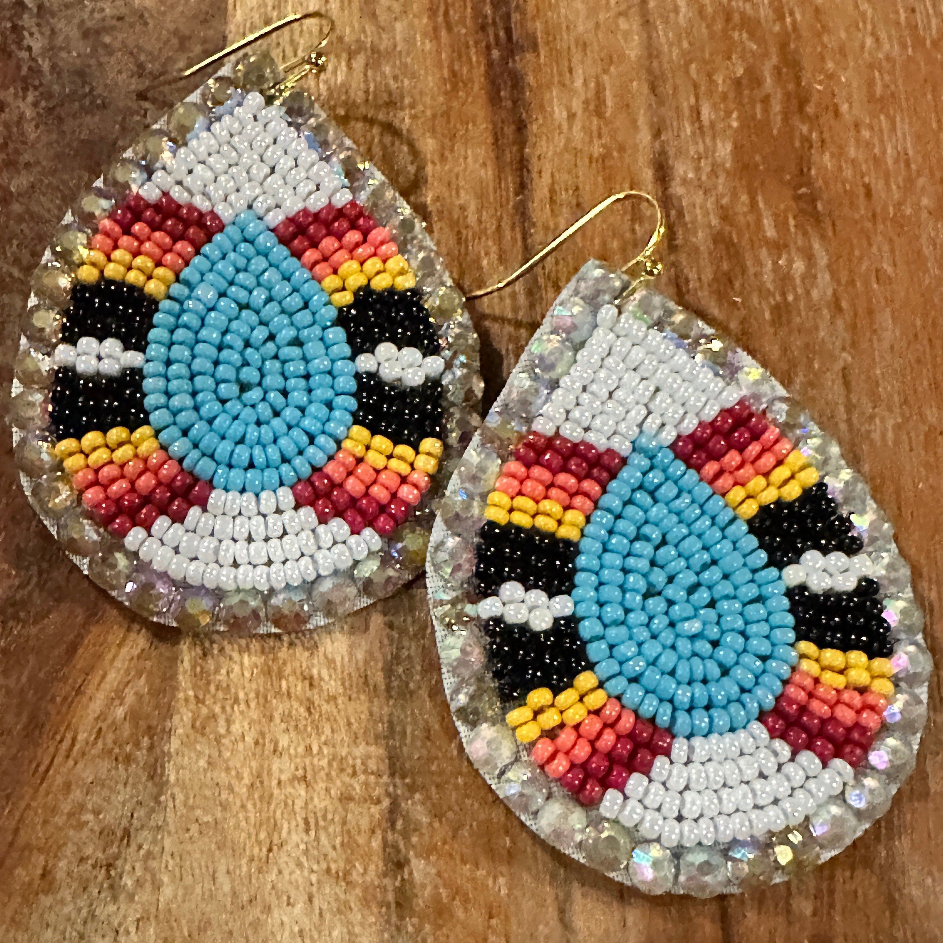 Other Boho Tribal Vibrant Southwestern Teardrop Beaded Dangle Earr Size ONE SIZE - 1 Thumbnail