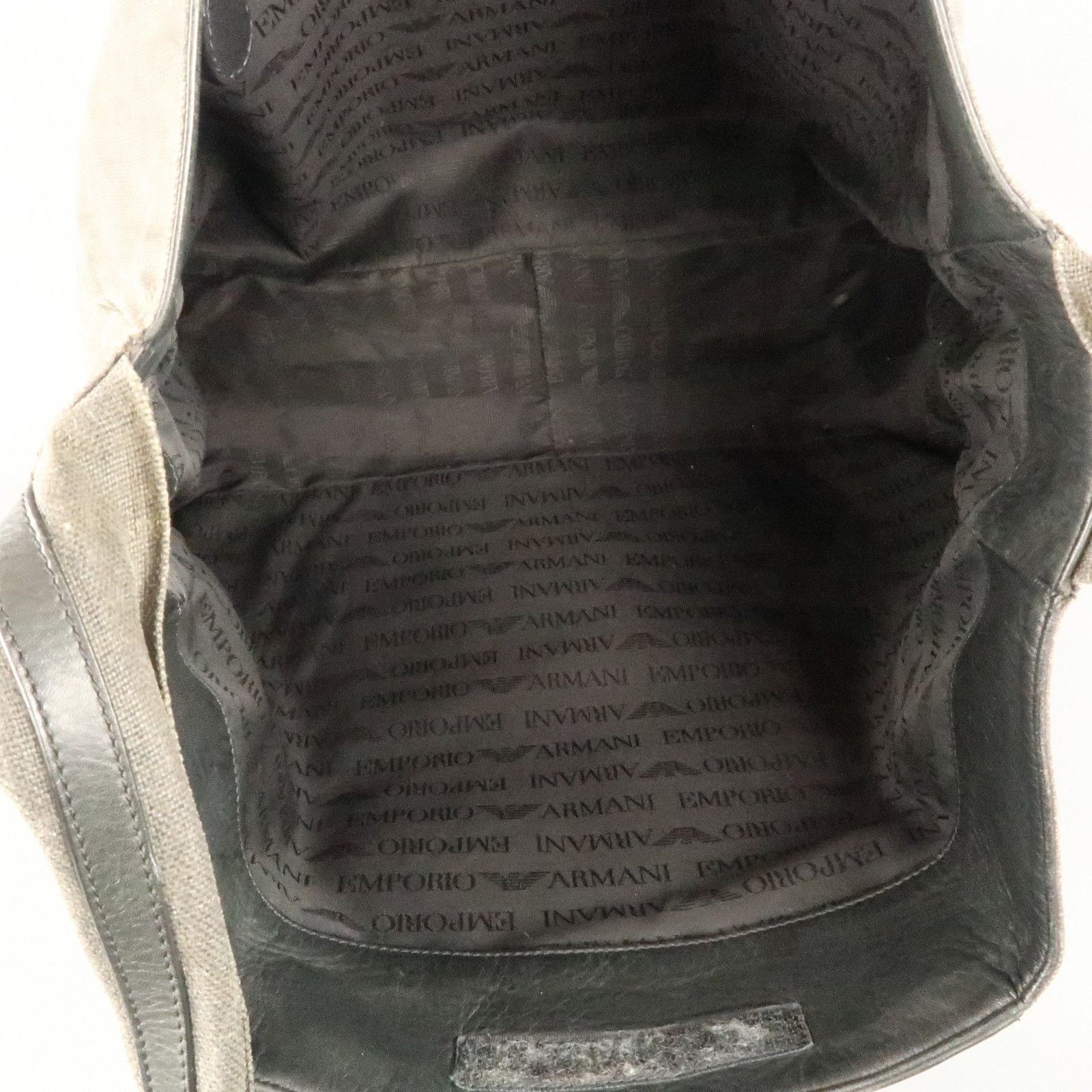 Emporio Armani EMPORIO ARMANI Charcoal Leather Patch Oversized Tote Bag Size ONE SIZE - 12 Thumbnail