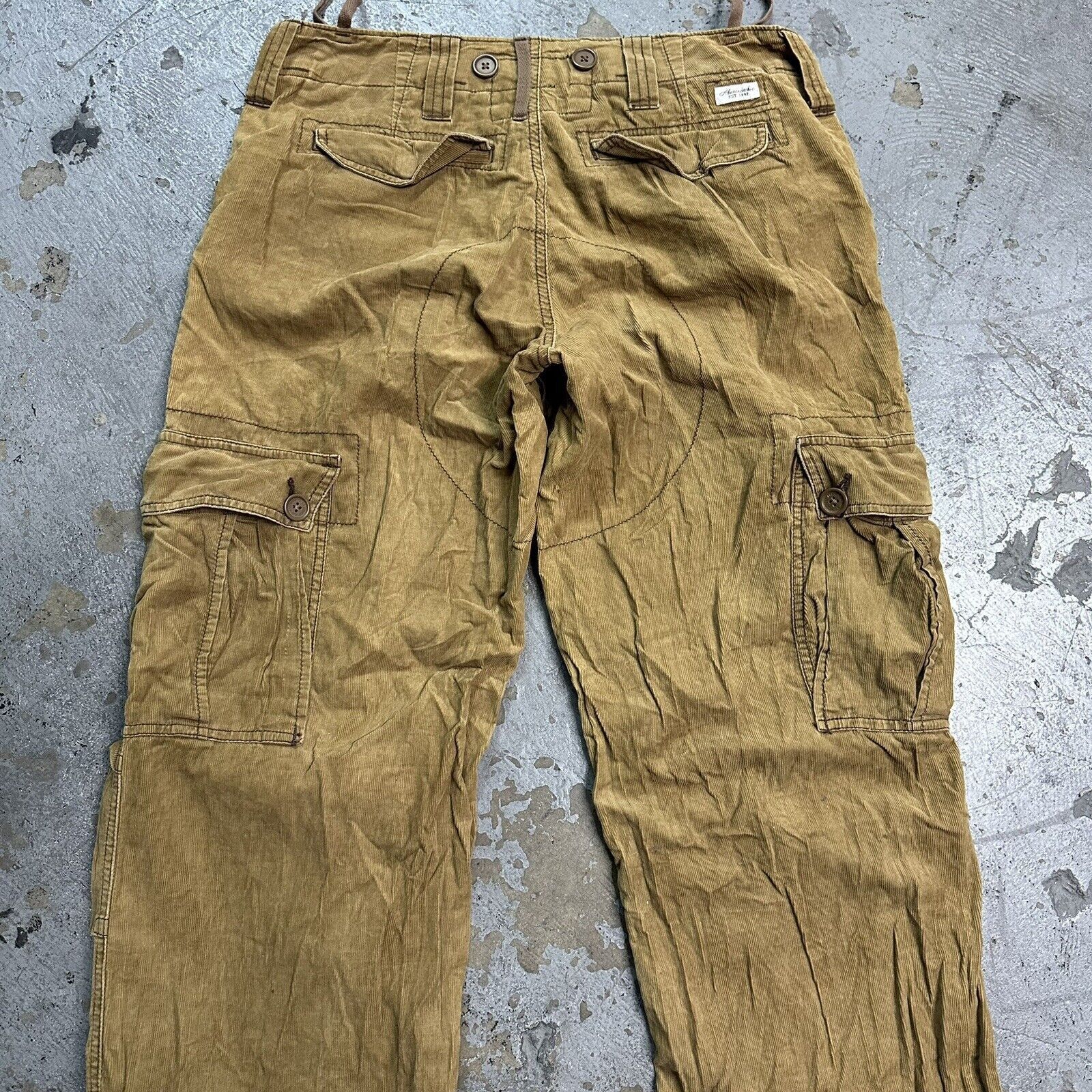 Abercrombie & Fitch × Vintage Vintage Y2K Abercrombie Corduroy Cargo Paratrooper Pants Size 32" / US 10 / IT 46 - 5 Thumbnail