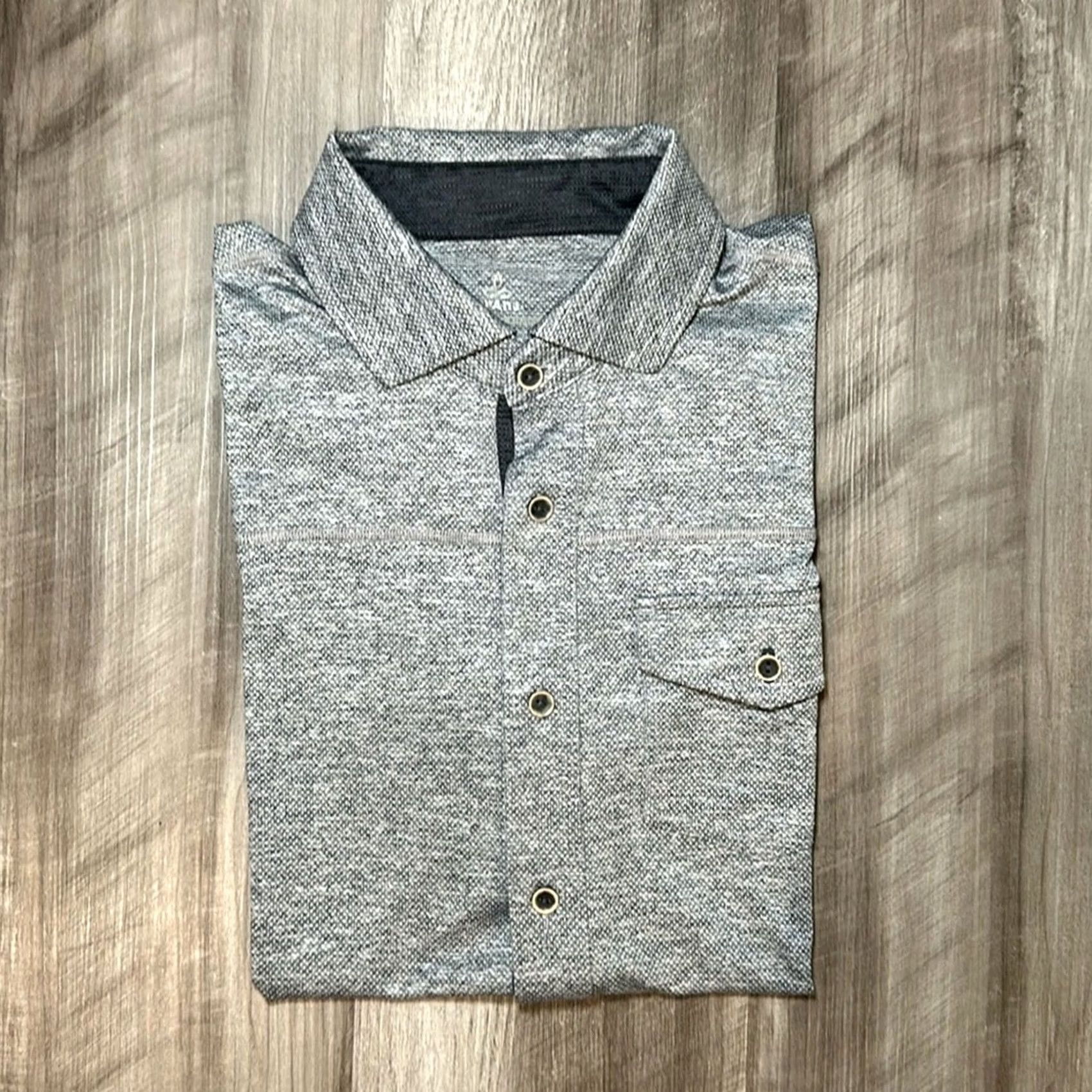 Prana Prana Stroud Breathe Performance Short Sleeve Button Down - Small Mens Shirt Gray Size US 29 - 2 Thumbnail