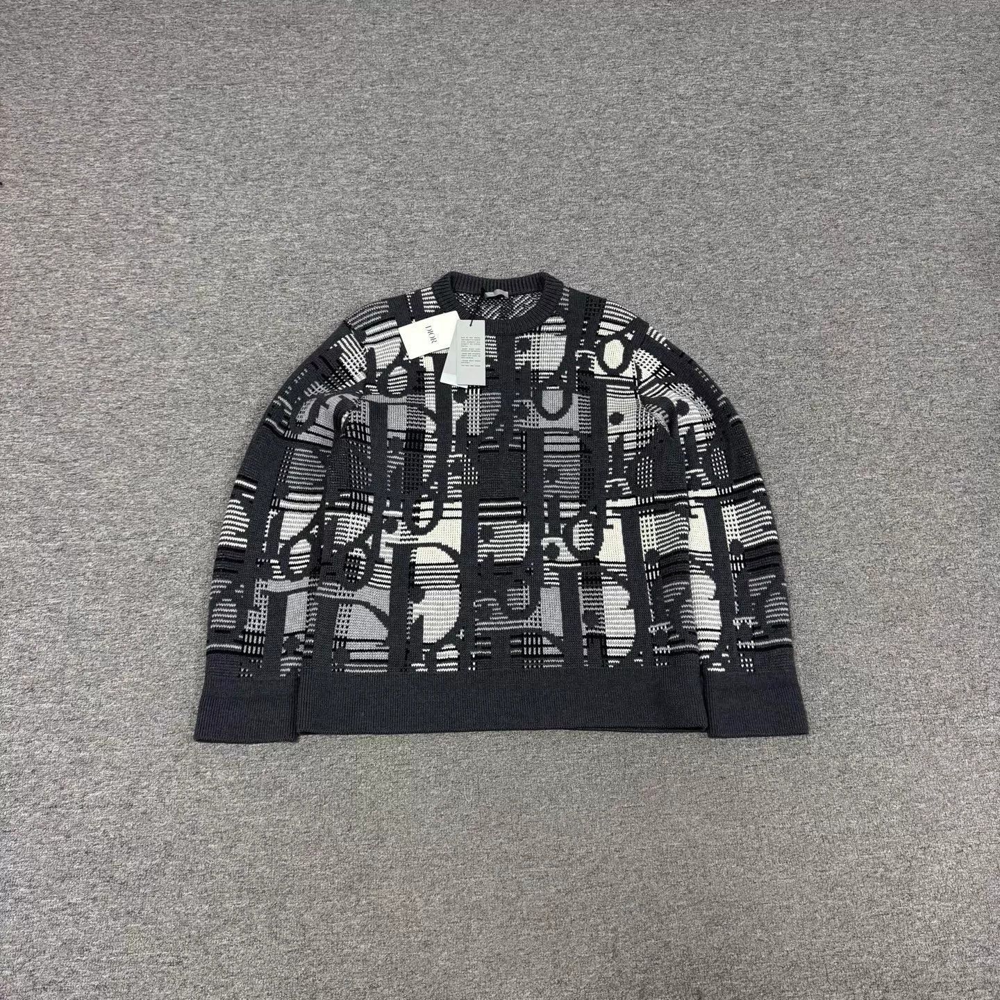 Dior Black Patterned Knit Sweater Size S Size US S / EU 44-46 / 1 - 1 Thumbnail