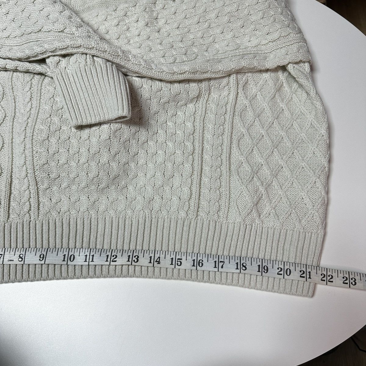 Nike NEW Nike Life Cable Knit Turtleneck Wool Sweater Light Bone Size US XXL / EU 58 / 5 - 7 Thumbnail