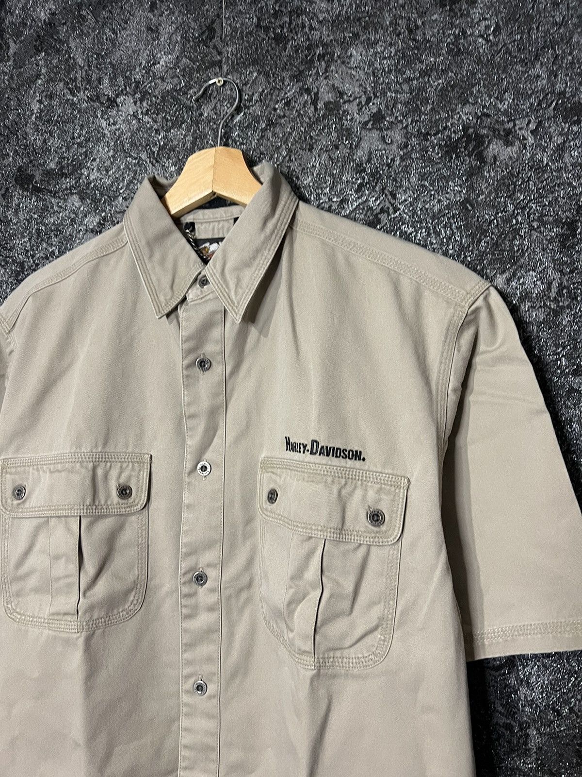 Vintage Harley Davidson Denim Button Up Work Mechanic Shirt Size US M / EU 48-50 / 2 - 3 Thumbnail