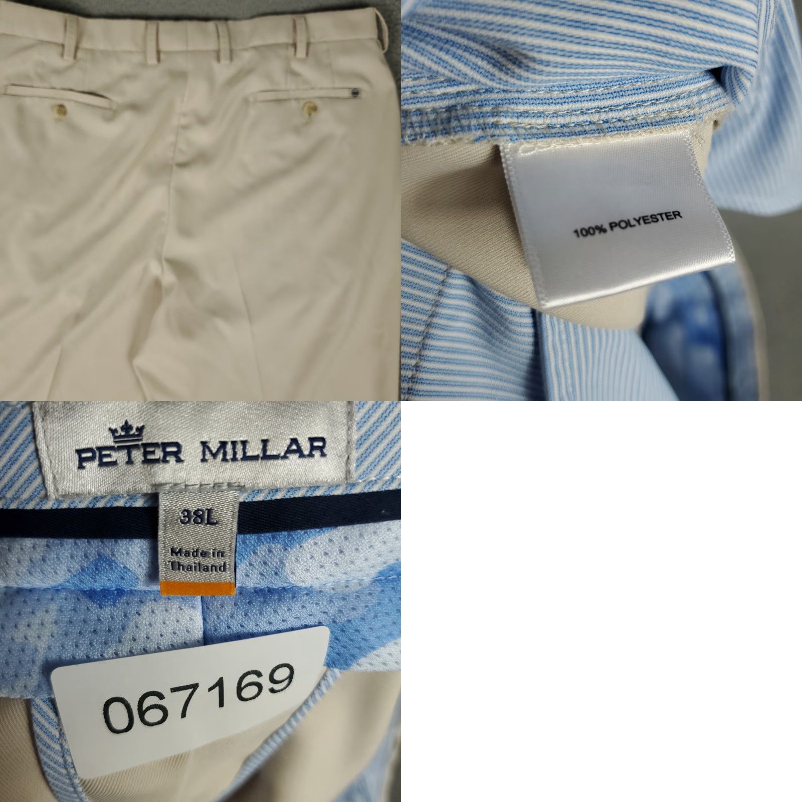 Peter Millar Peter Millar Pants Mens 38x33 Beige Chino Trousers Slim Fit Slash Pockets Regular Inseam 33 Hem Straight Front Flat Front LI** Size US 38 / EU 54 - 9 Thumbnail