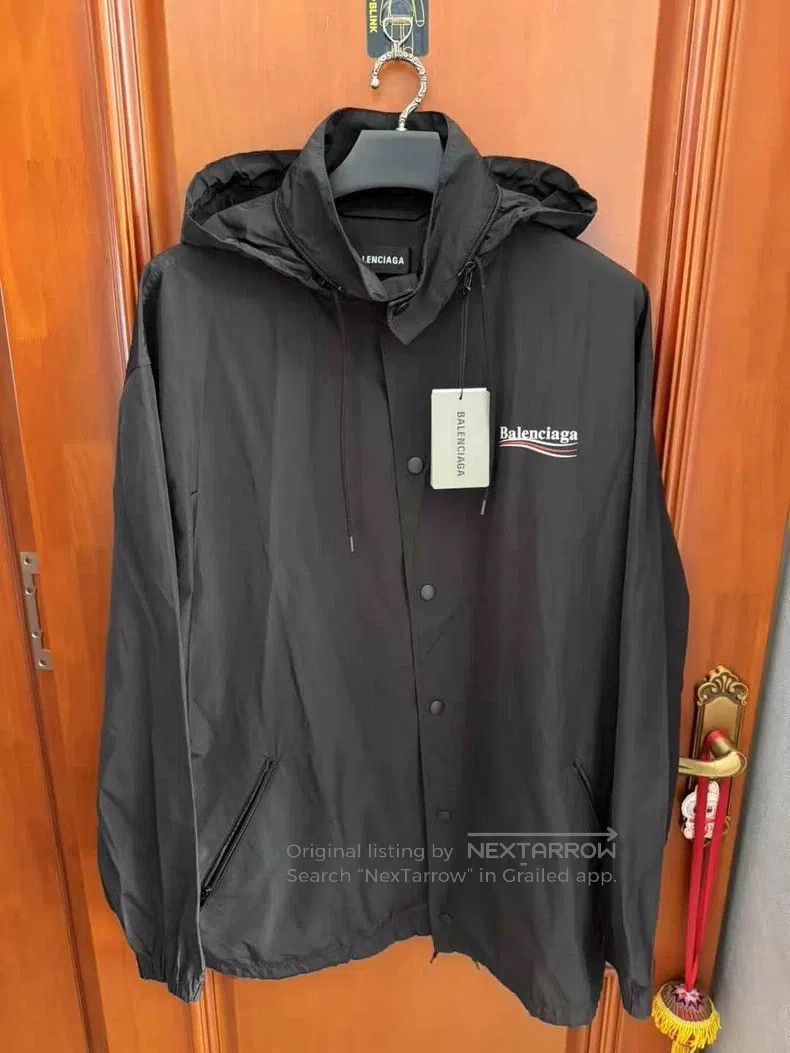 Balenciaga Balenciaga Black Cola Wave Logo Waterproof Jacket Size US M / EU 48-50 / 2 - 1 Thumbnail