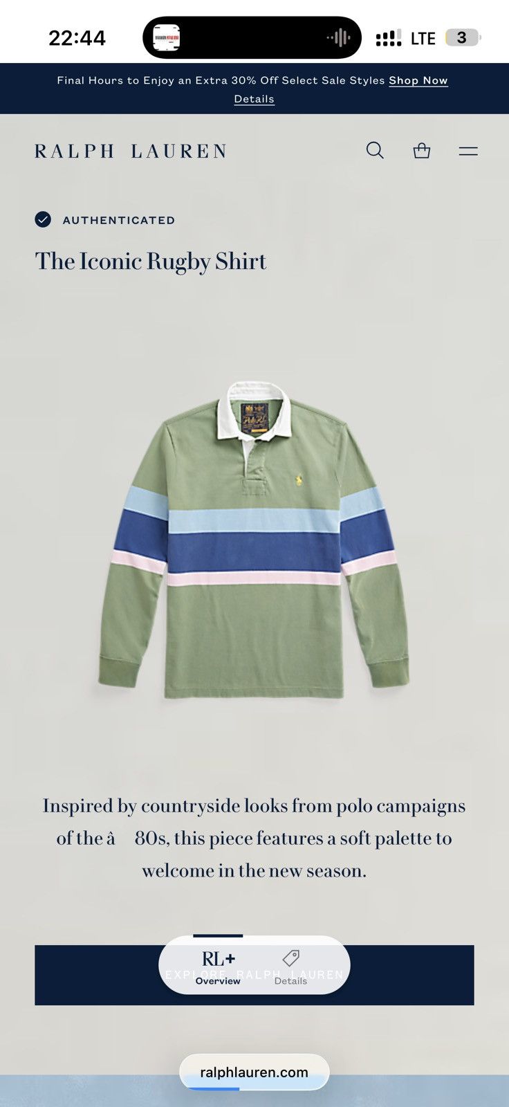 Polo Ralph Lauren Vintage Polo Ralph Lauren Rugby Shirt XL Striped Preppy Size US XL / EU 56 / 4 - 2 Thumbnail