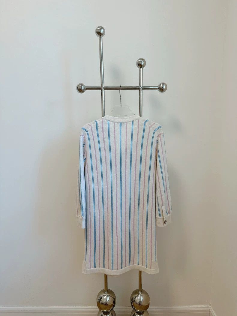 Chanel Chanel 23P leather chain striped dress Size XXS / US 00 / IT 34 - 2 Thumbnail
