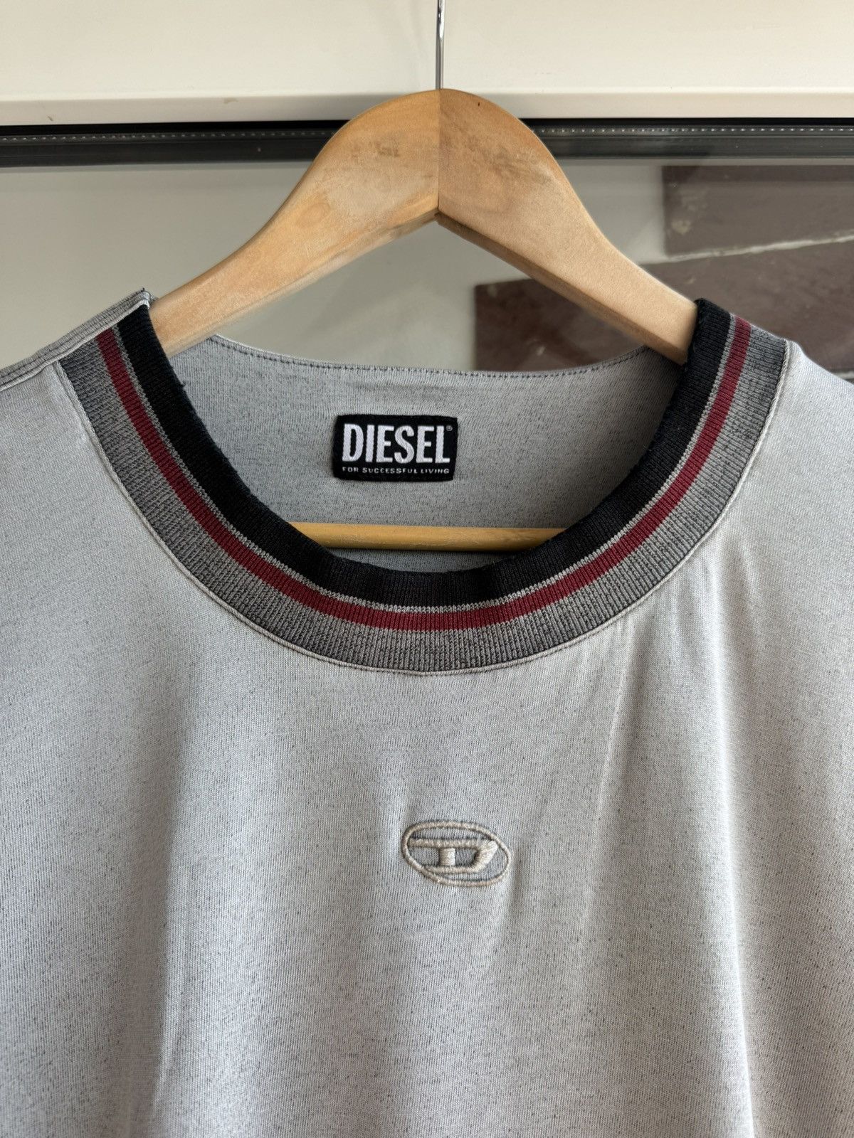 Diesel Diesel Boxy Fit Gray Tshirt D Logo Size US L / EU 52-54 / 3 - 6 Thumbnail