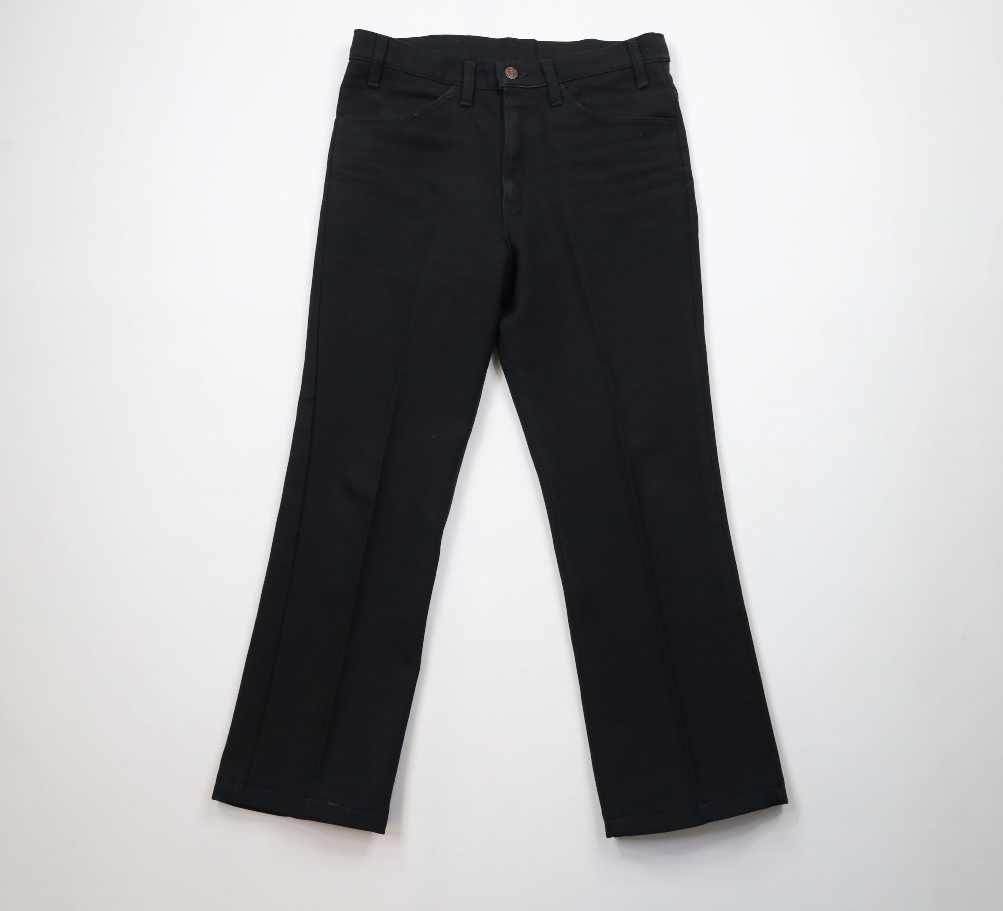 Levi's × Vintage Vintage 70s Levis Knit Flared Bootcut Chino Pants Black USA Size US 32 / EU 48 - 1 Thumbnail