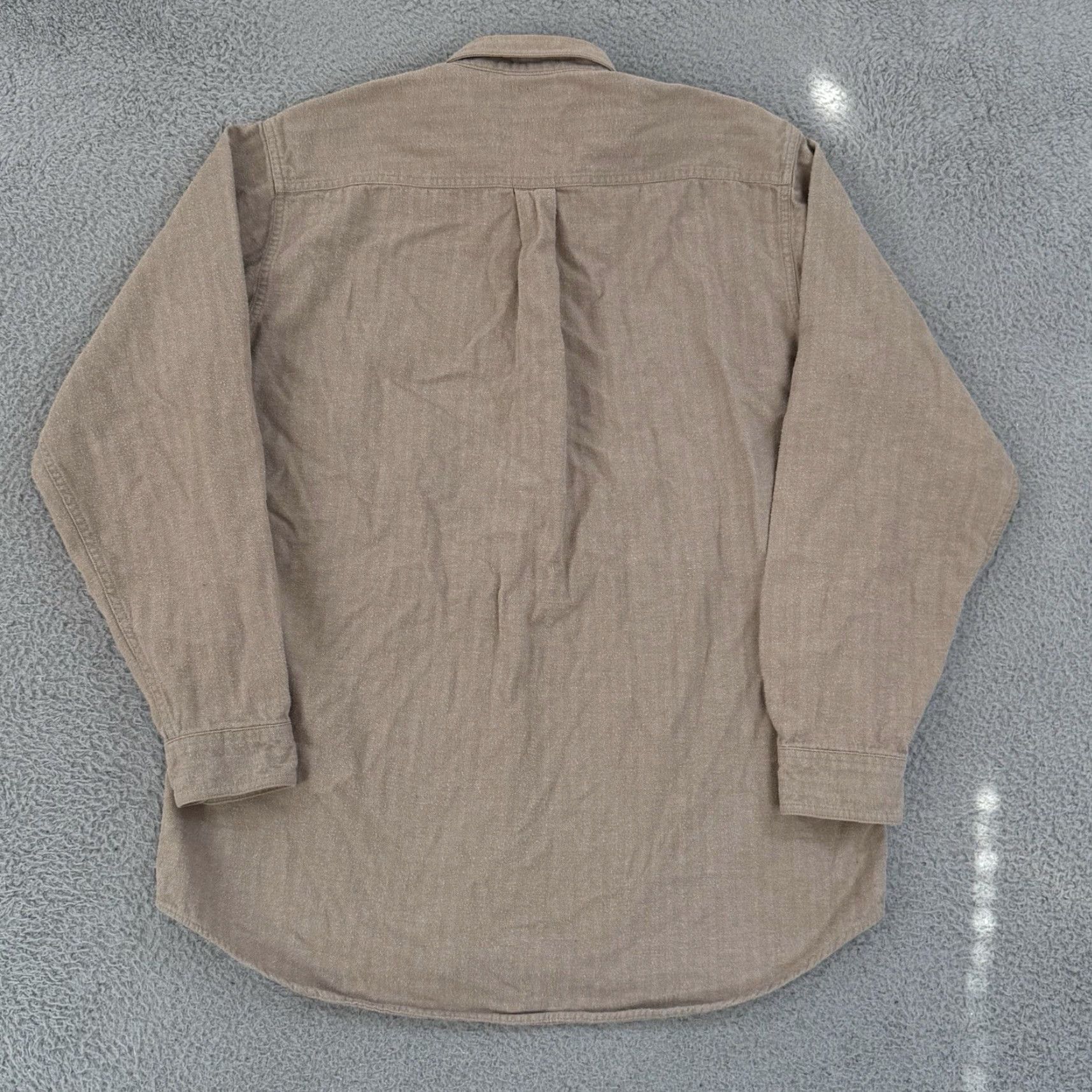 Vintage VINTAGE LL Bean Shirt Mens Large Tall Beige Button Chamois Flannel Hunting USA Size US L / EU 52-54 / 3 - 8 Thumbnail