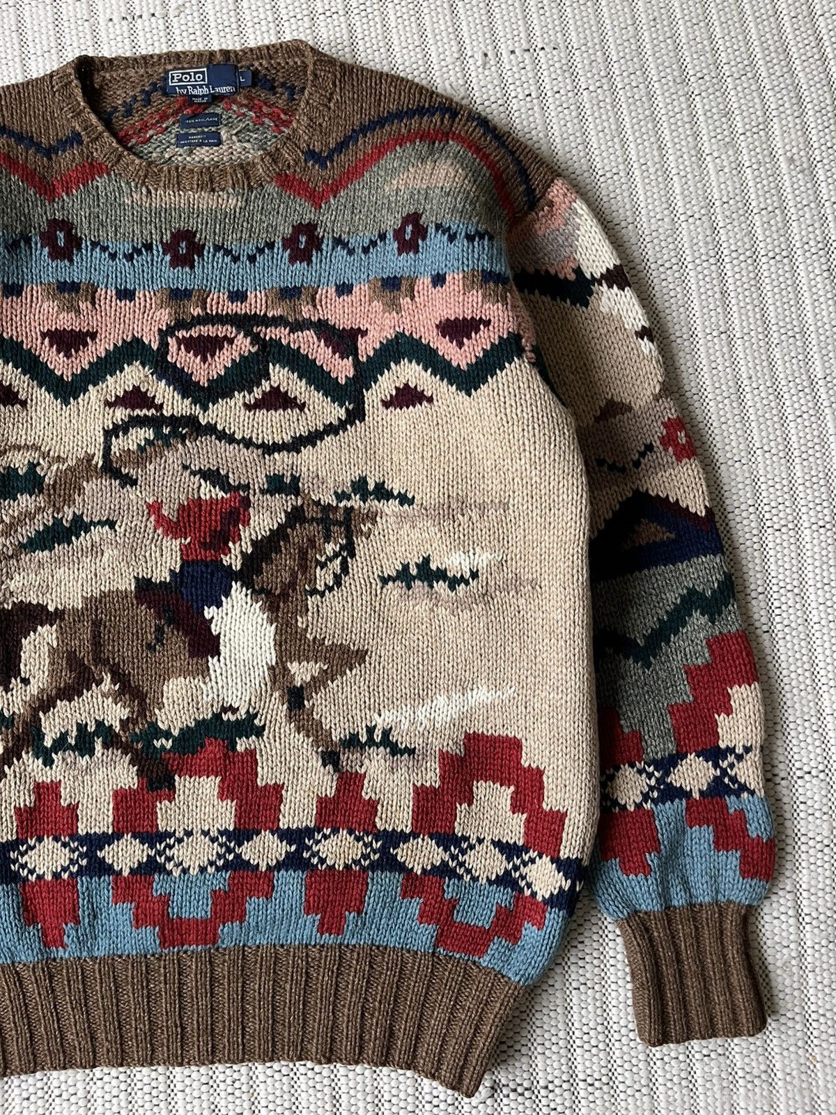 Ralph Lauren Ralph Lauren Hand Wool Western Cowboy Sweat Vintage 90s Rare Size US L / EU 52-54 / 3 - 5 Thumbnail