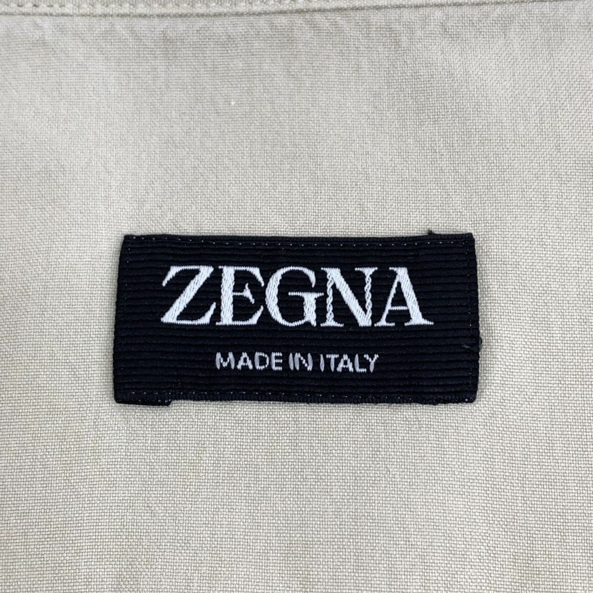 Z Zegna Zegna Khaki Mulberry Silk Collared Long Sleeve Shirt K26WX Size US L / EU 52-54 / 3 - 5 Thumbnail