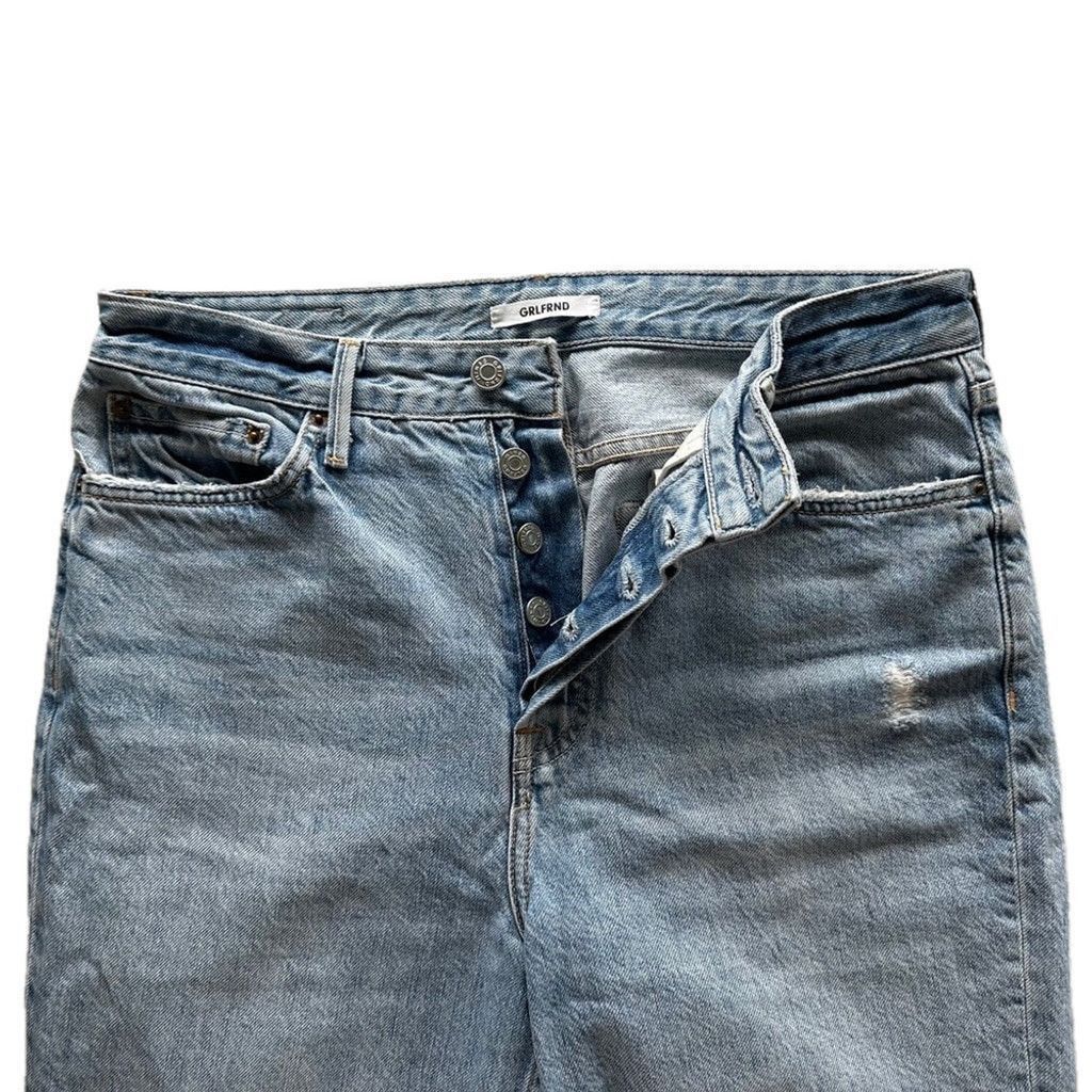 GRLFRND GRLFRND Devon Distressed HR Straight Crop Jeans Size 29 Size 29" - 8 Thumbnail