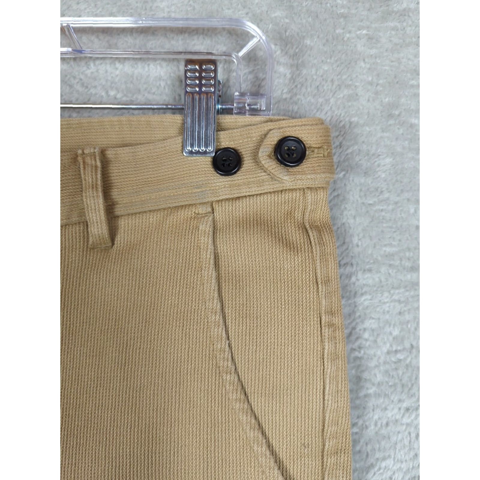 Corridor Corridor NYC Pants 34 Regular Khaki Sturdy Corded Cotton Twill Trousers Flat Front 5-Pocket Mens Regular Straight 34x33 Tan Size US 34 / EU 50 - 3 Thumbnail