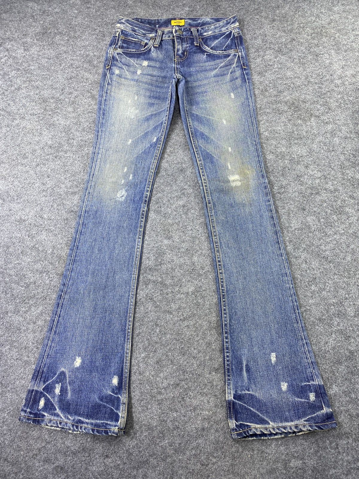 Japanese Brand × MOUSSY Moussy Distressed Flare Blue Wash Jeans- J1106 Size 27" / US 4 / IT 40 - 2 Thumbnail