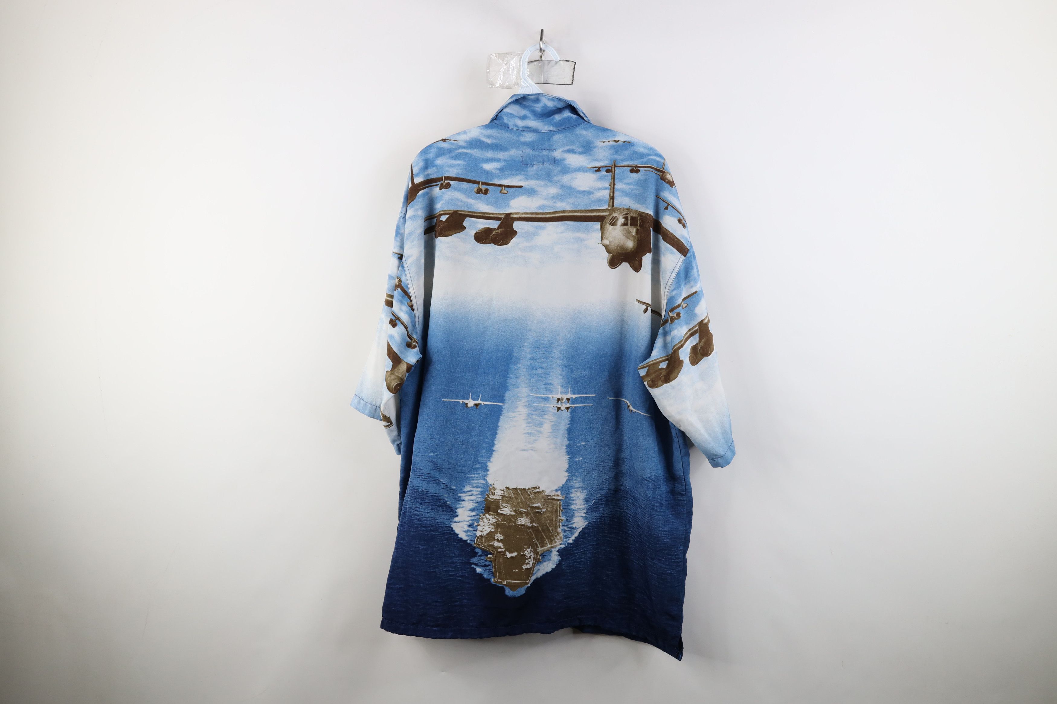 Vintage Vintage 90s Streetwear Airplane All Over Print Button Shirt Size US XL / EU 56 / 4 - 11 Thumbnail