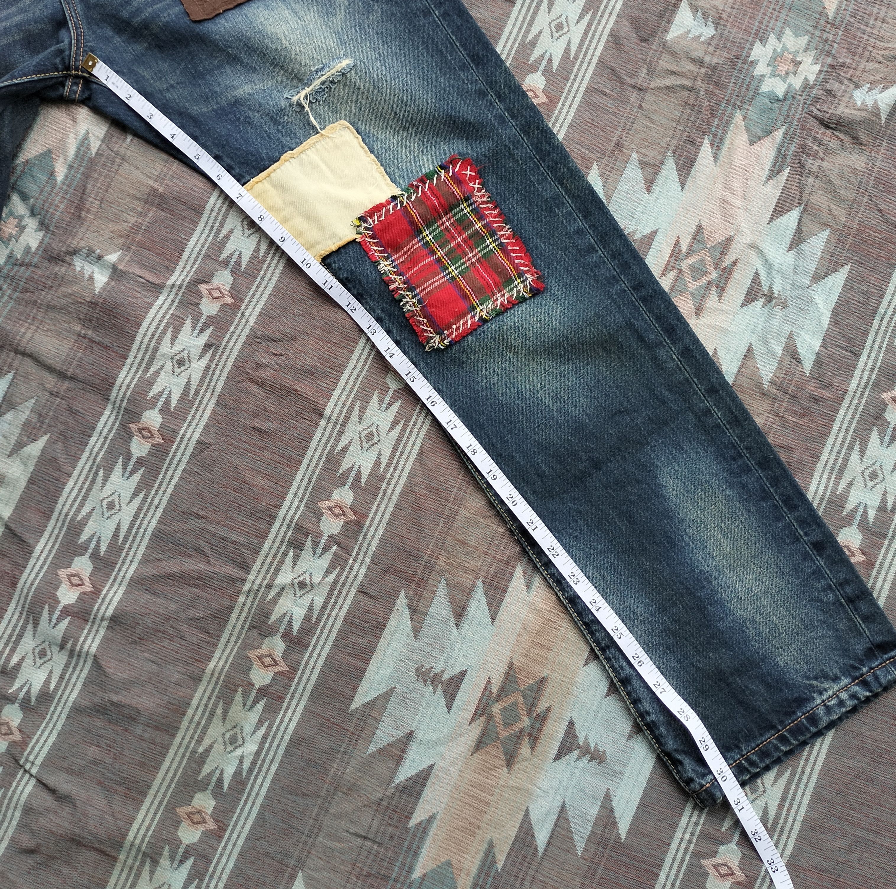 izzue Izzue patchwork premium denim japan Size US 33 - 21 Thumbnail