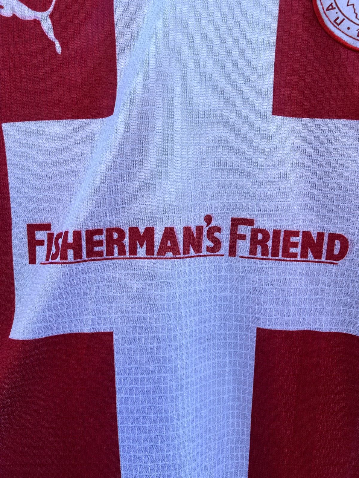 Puma 90s Vintage Puma Olympiacos Fc Unreleased Soccer Jersey Size US L / EU 52-54 / 3 - 6 Thumbnail