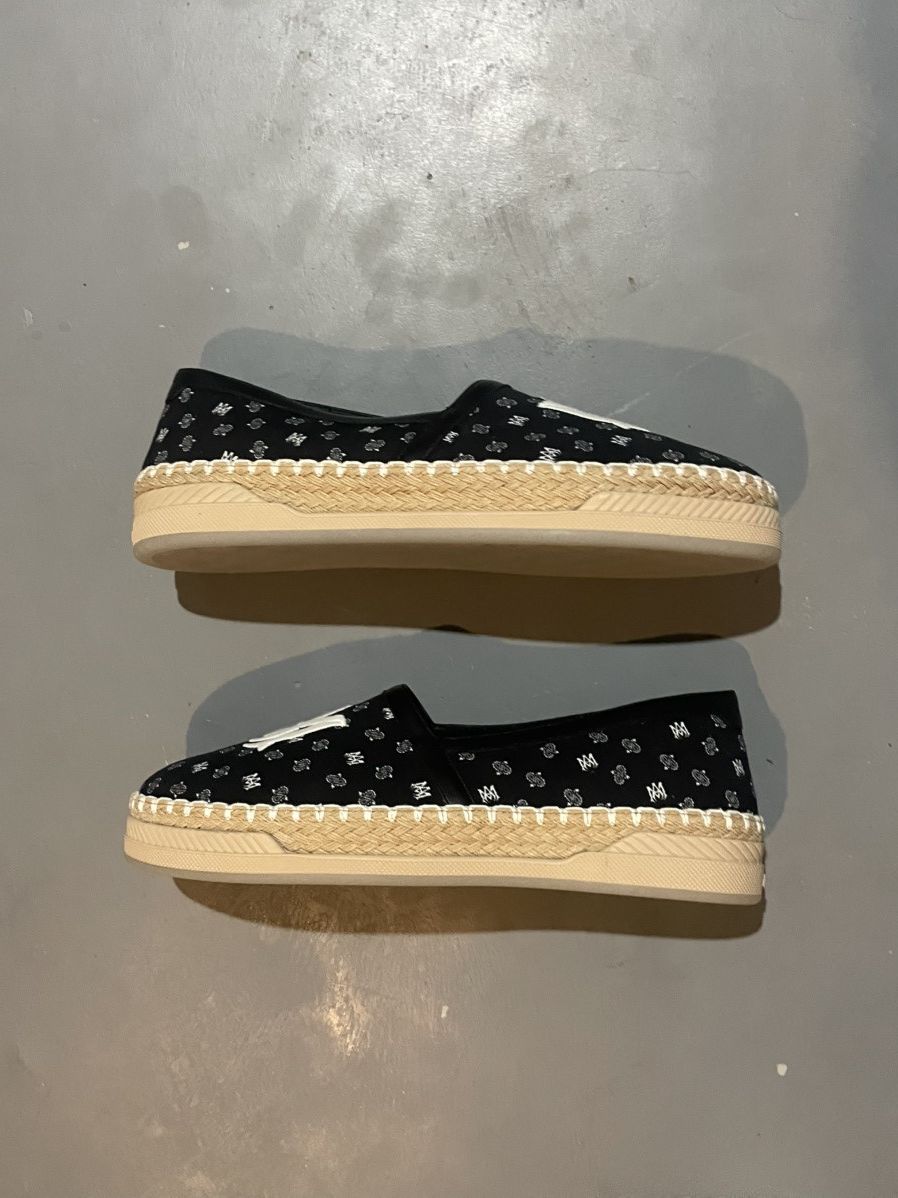 Amiri AMIRI Canvas Printed Espadrilles Black Slip On Designer Shoe Size US 13 / EU 46 - 1 Thumbnail