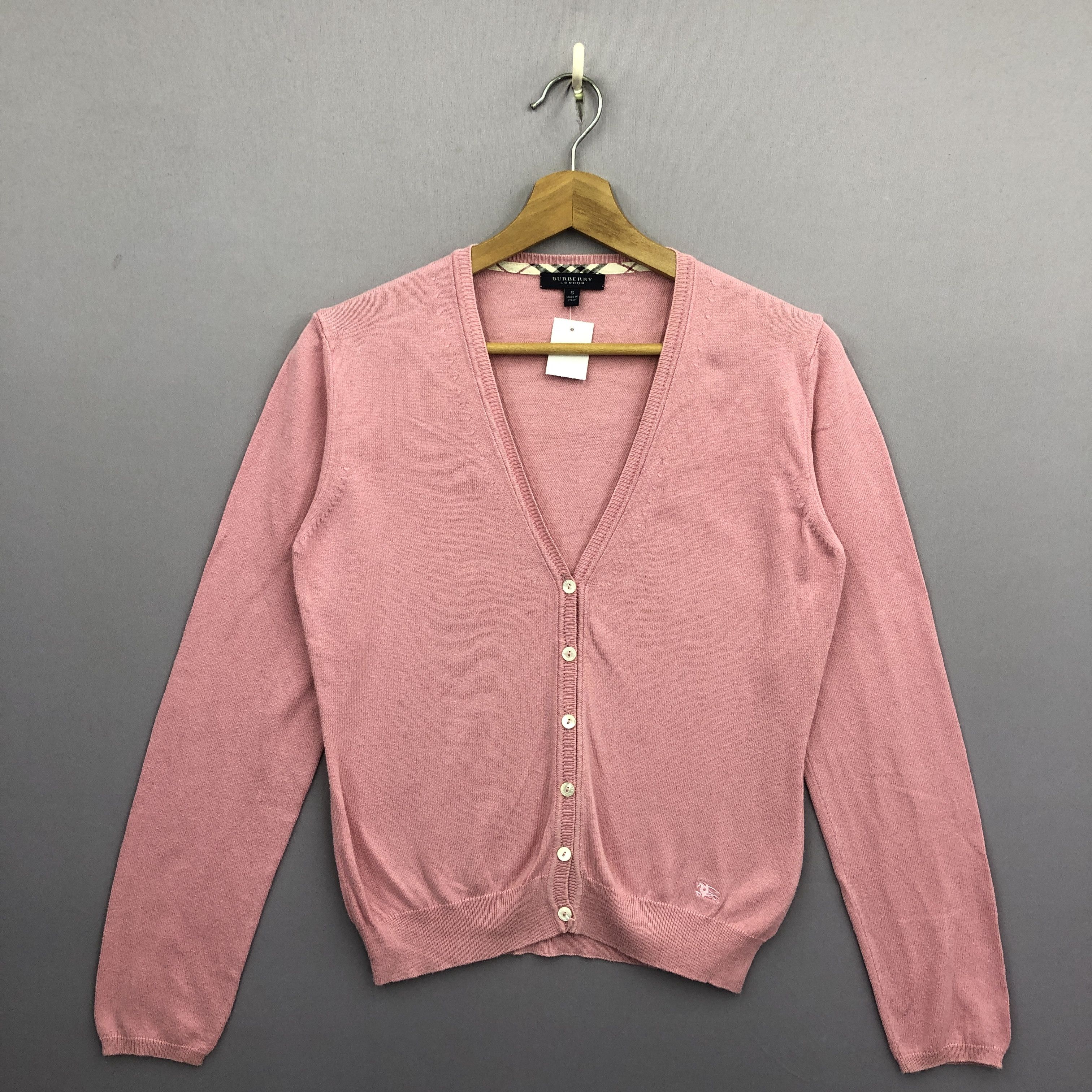 Burberry × Vintage Vintage Y2K Burberry Knit Cardigan Sweater Sweatshirt Size S / US 4 / IT 40 - 1 Thumbnail