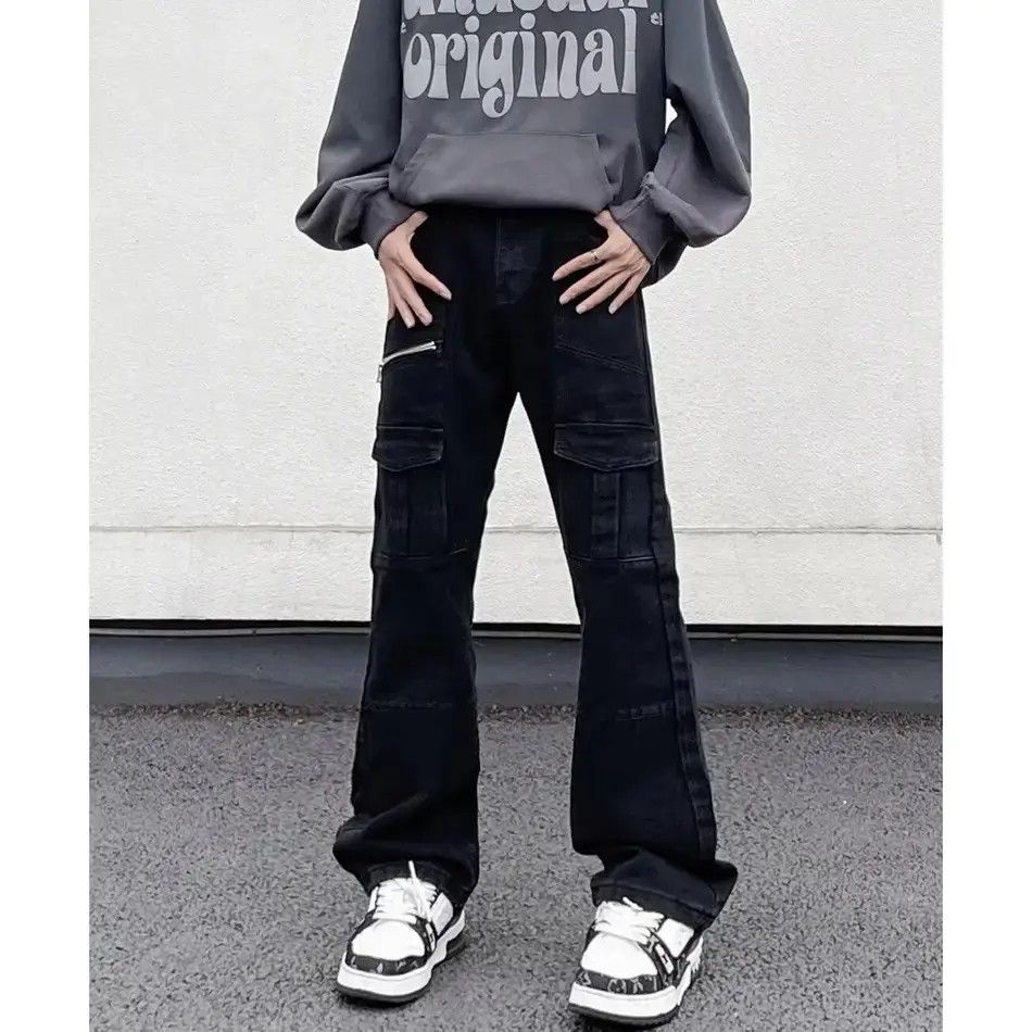 Japanese Brand Multi pocket zipper micro flared jeans Size US 32 / EU 48 - 5 Thumbnail