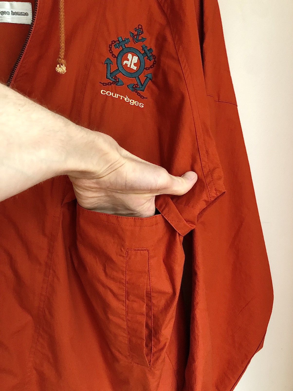 Andre Courreges × Courreges Courrèges Homme Vintage Burnt Orange Nautical Logo Jacket Size US L / EU 52-54 / 3 - 22 Thumbnail