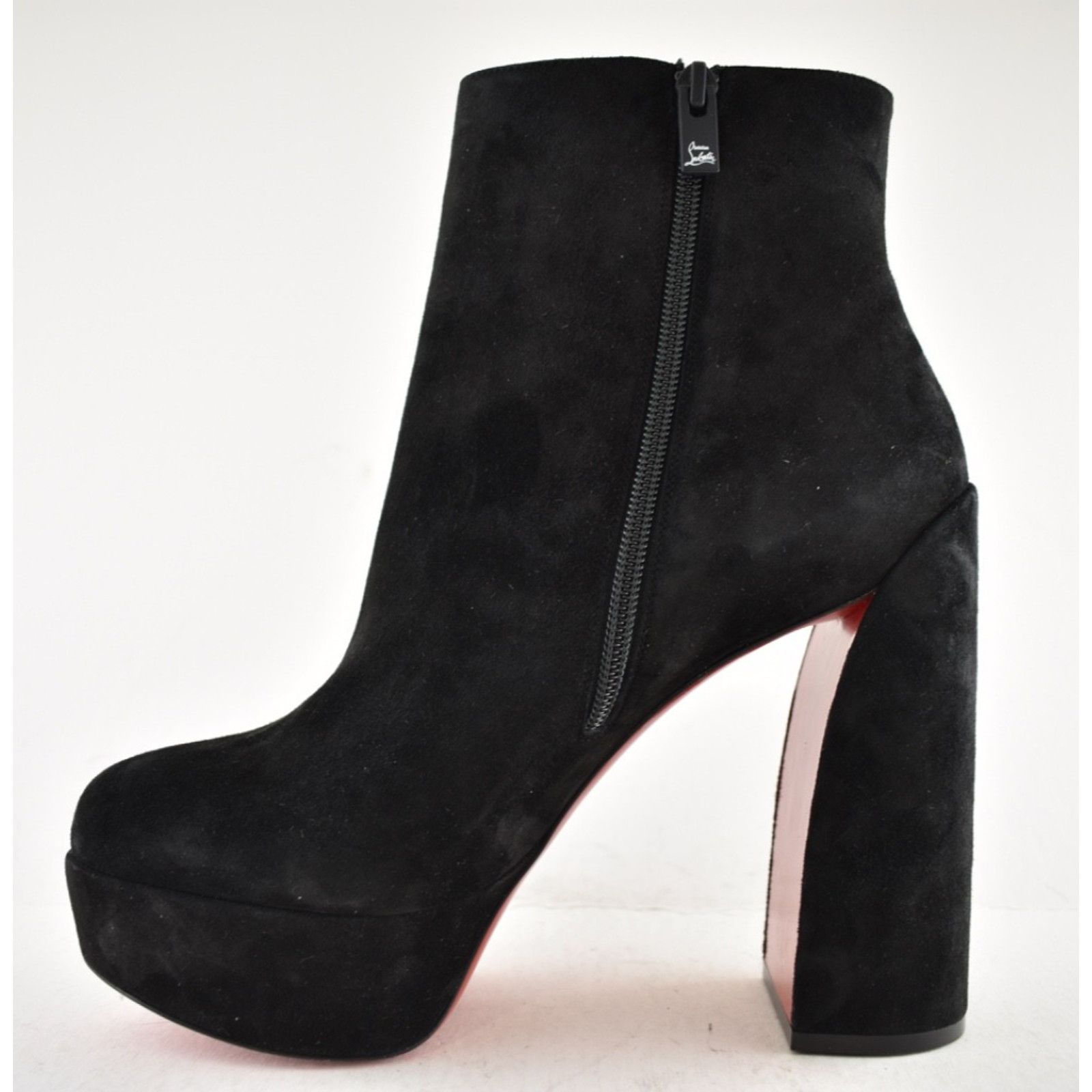 Christian Louboutin Christian Louboutin Movida Booty 130 Black Suede Bootie 40.5 Size US 10.5 / IT 40.5 - 14 Thumbnail