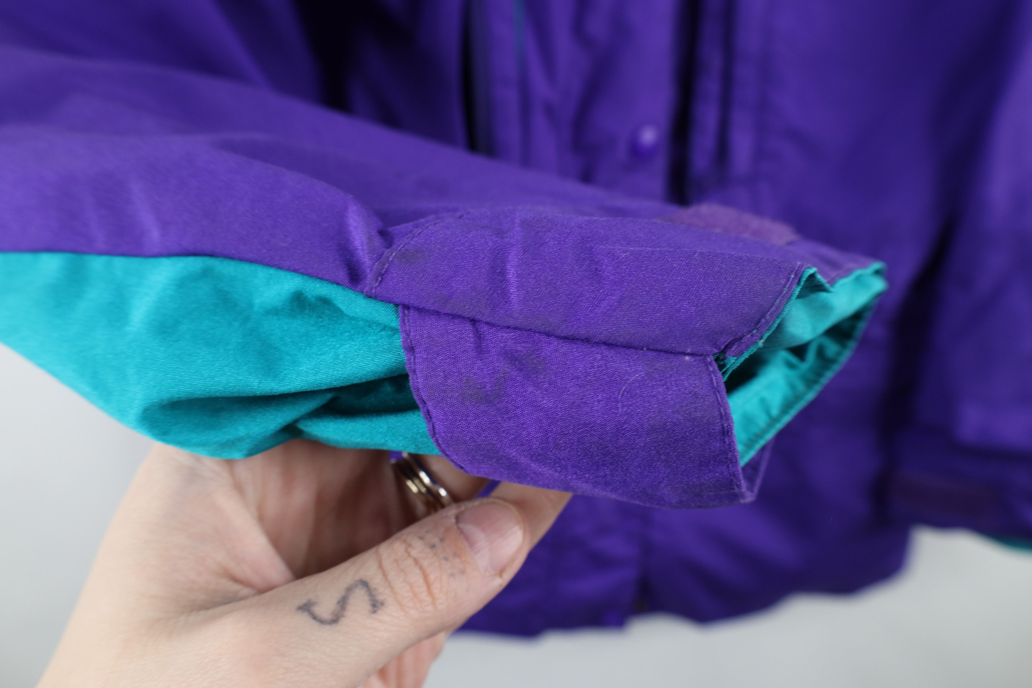 L.L. Bean × Vintage Vintage 90s LL Bean Waterproof Full Zip Rain Jacket Purple Size US M / EU 48-50 / 2 - 8 Thumbnail